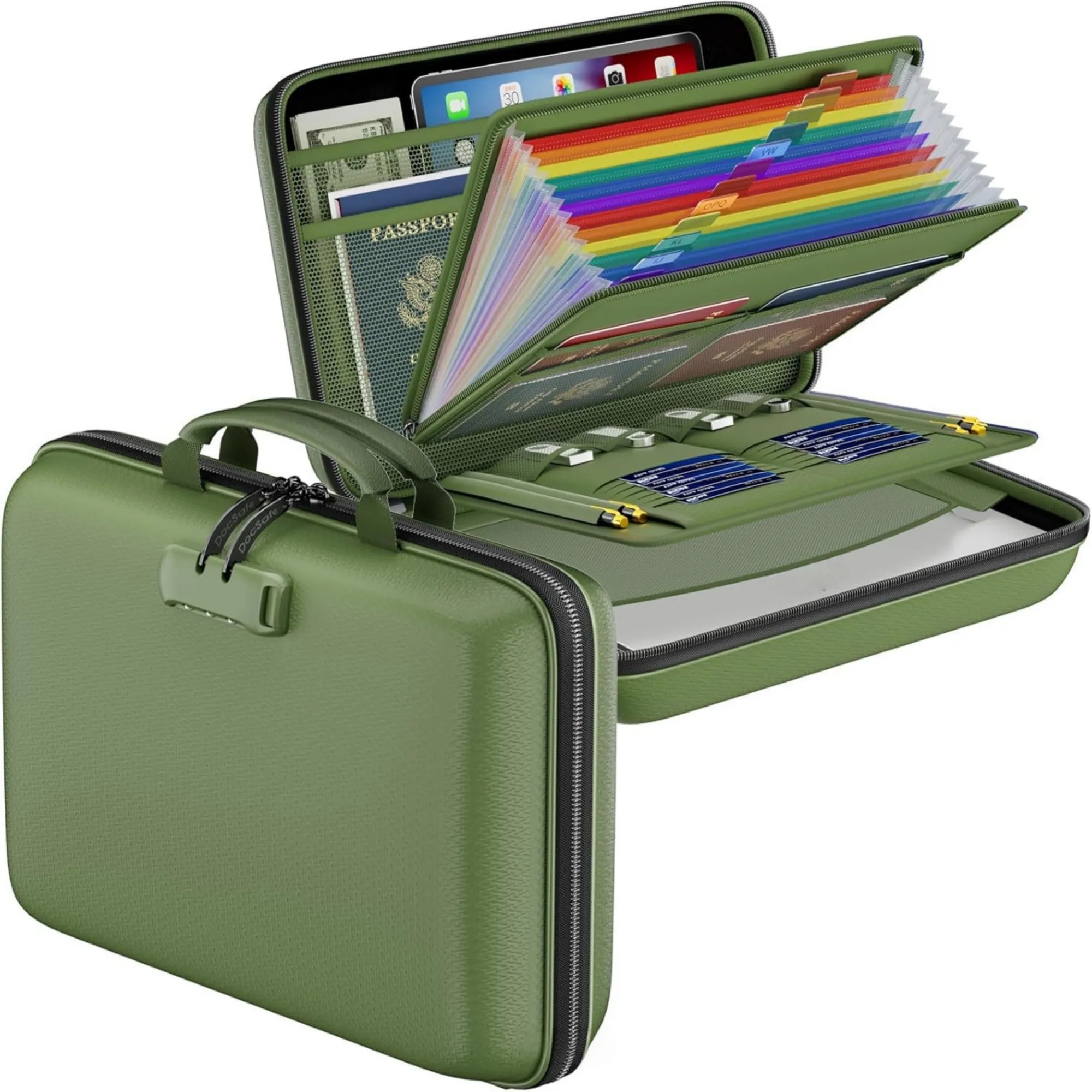 Combination Lock Fireproof Handheld Document Bag 6