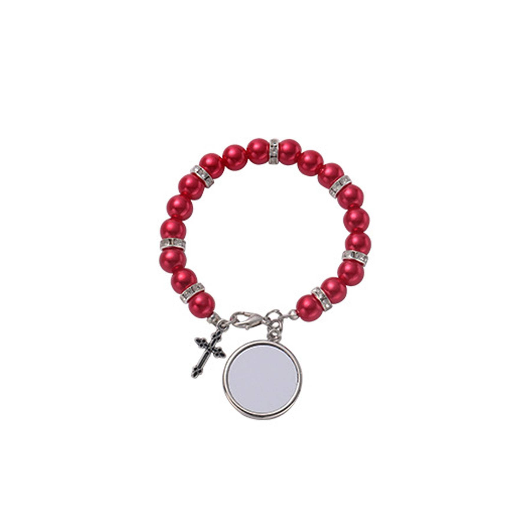 Heat Transfer Printed White Pearl Bracelet 1