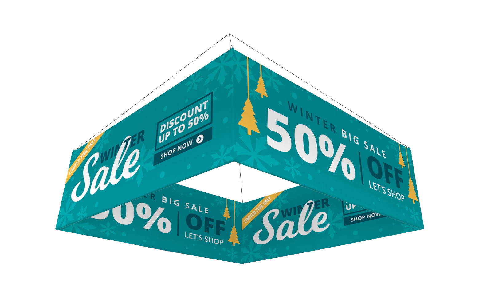 180"X180"X40"H Square Hanging Banner Kit 2