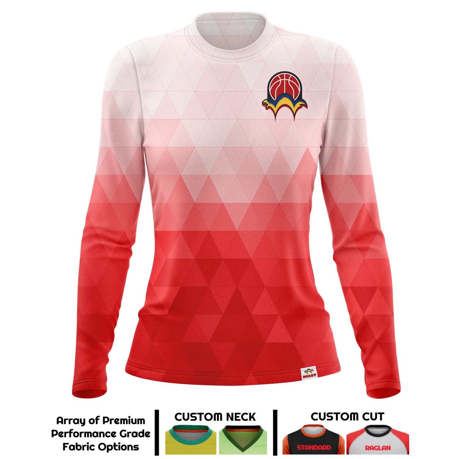 Women's Sublimation Performance Grade Long Sleeve T-Shirt 1
