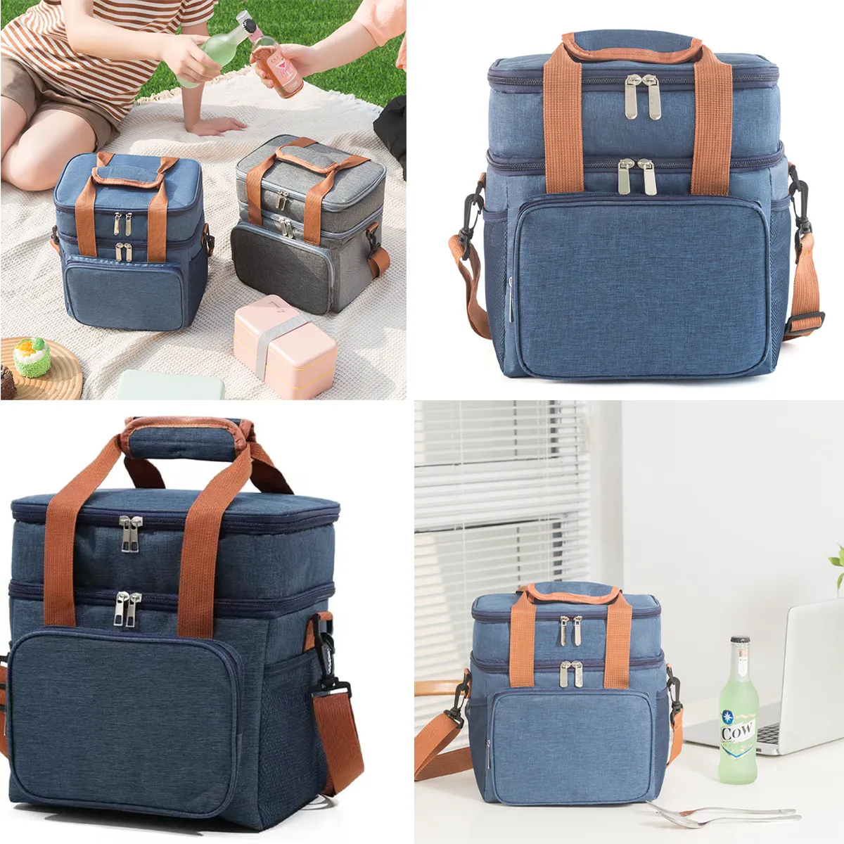 Double Layer Insulated Bag Large Capacity Outdoor Picnic 5