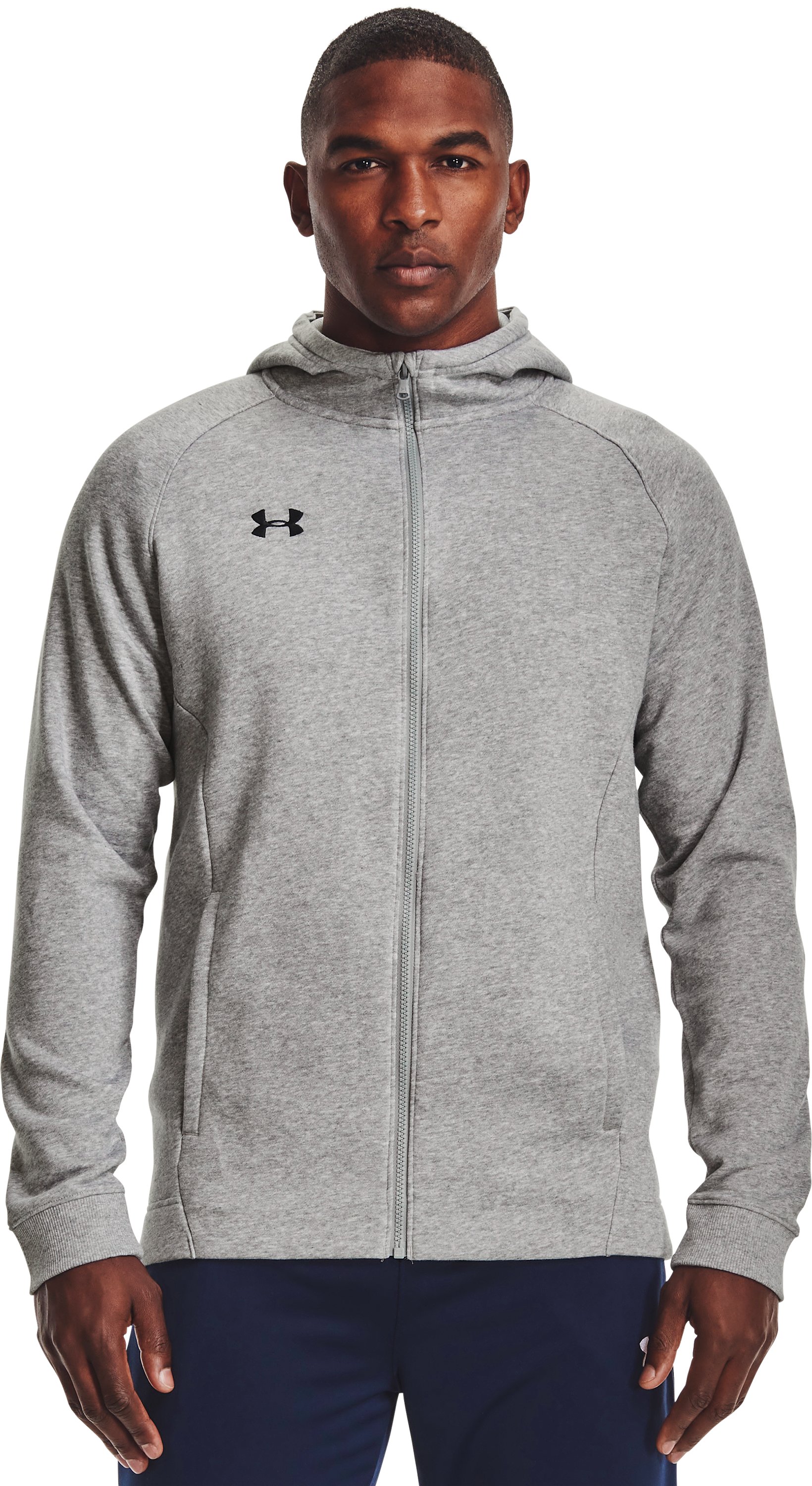 Men's UA Hustle Fleece Full Zip Hoodie, custom hoodie or sweatshirt with logo imprint 3