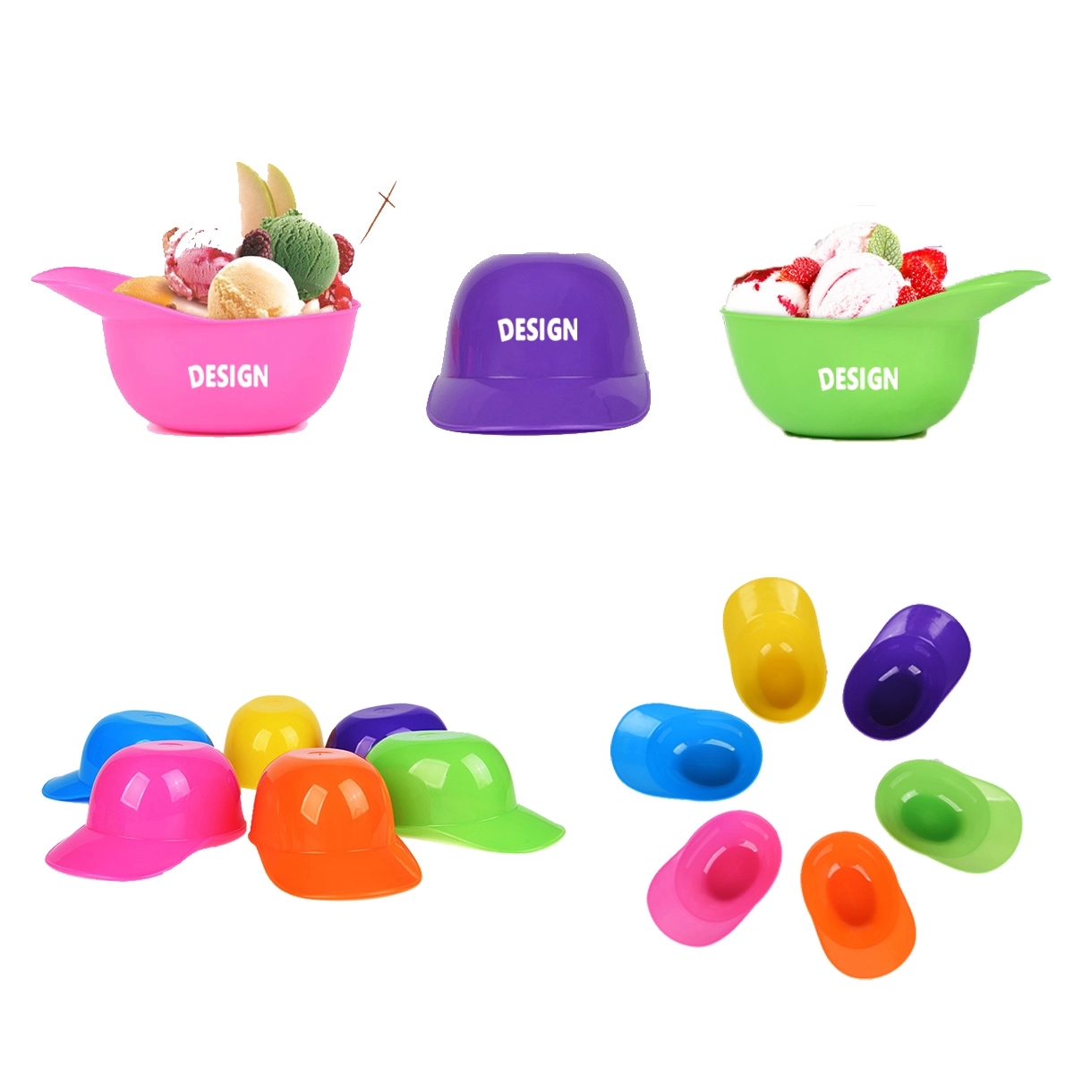 Ice Cream Bowls Baseball Helmet 2
