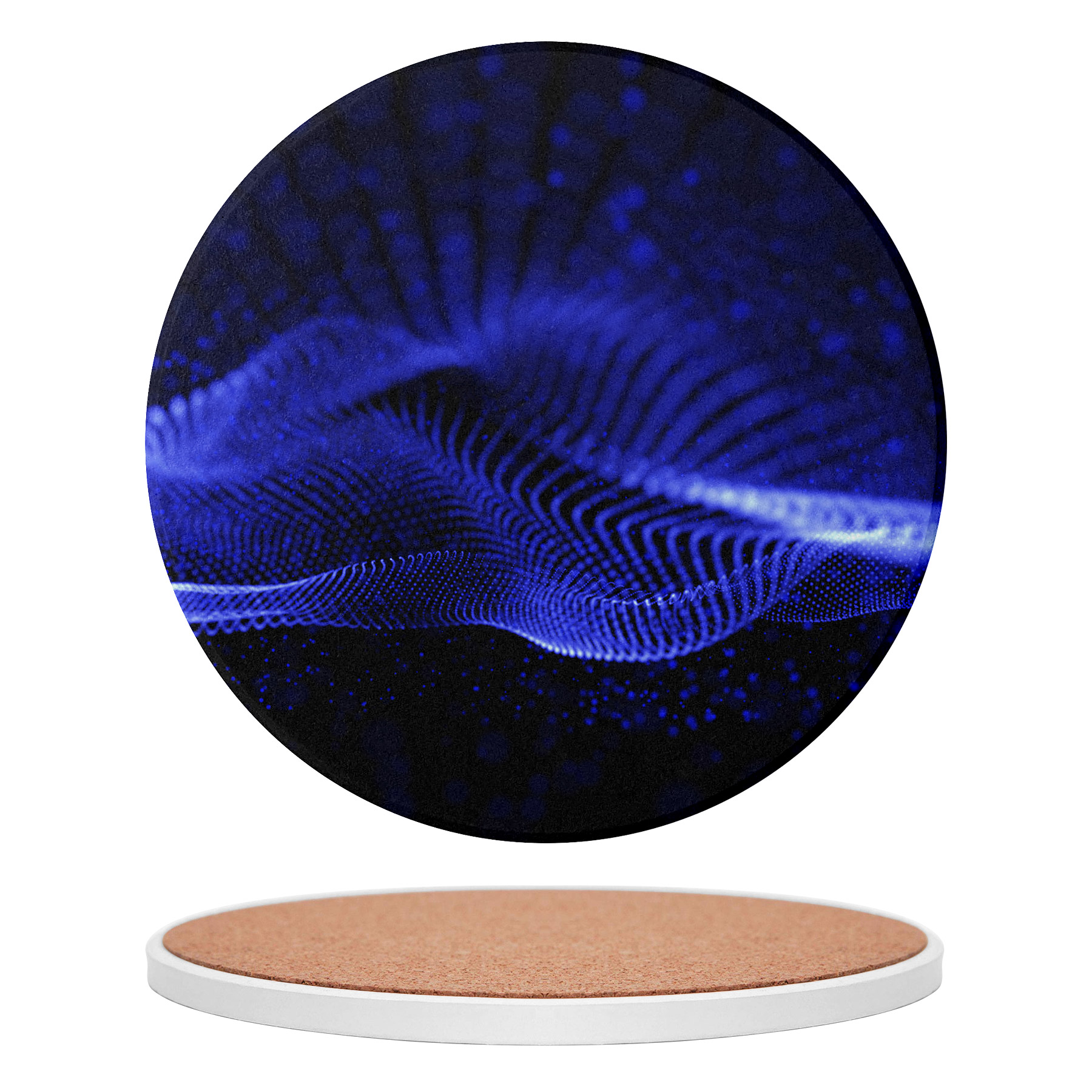 Custom 3.5'' Ceramics Heat-Insulating Coaster With Cork Base 3