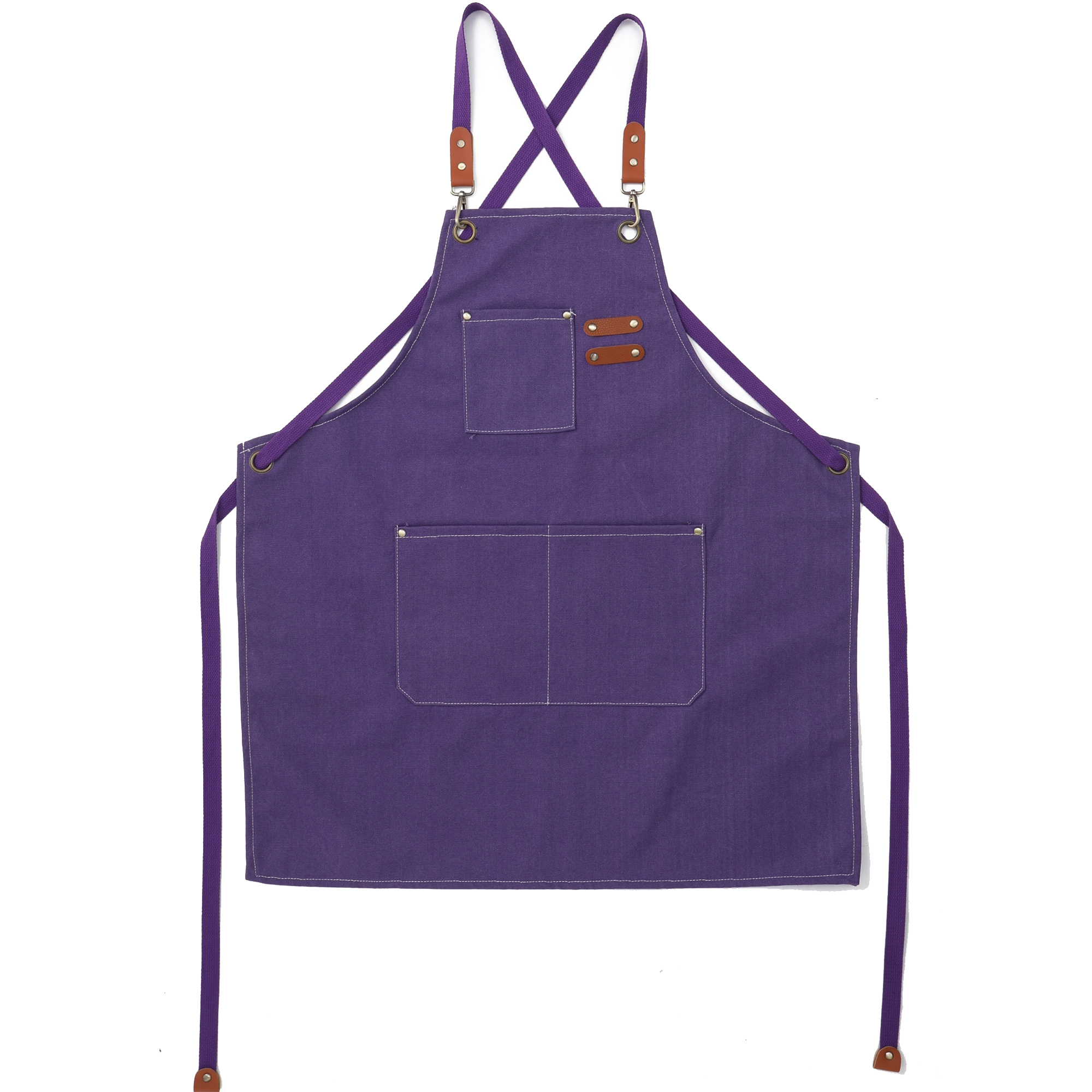 Heavy Duty Canvas Cross Back Apron With Pockets 8
