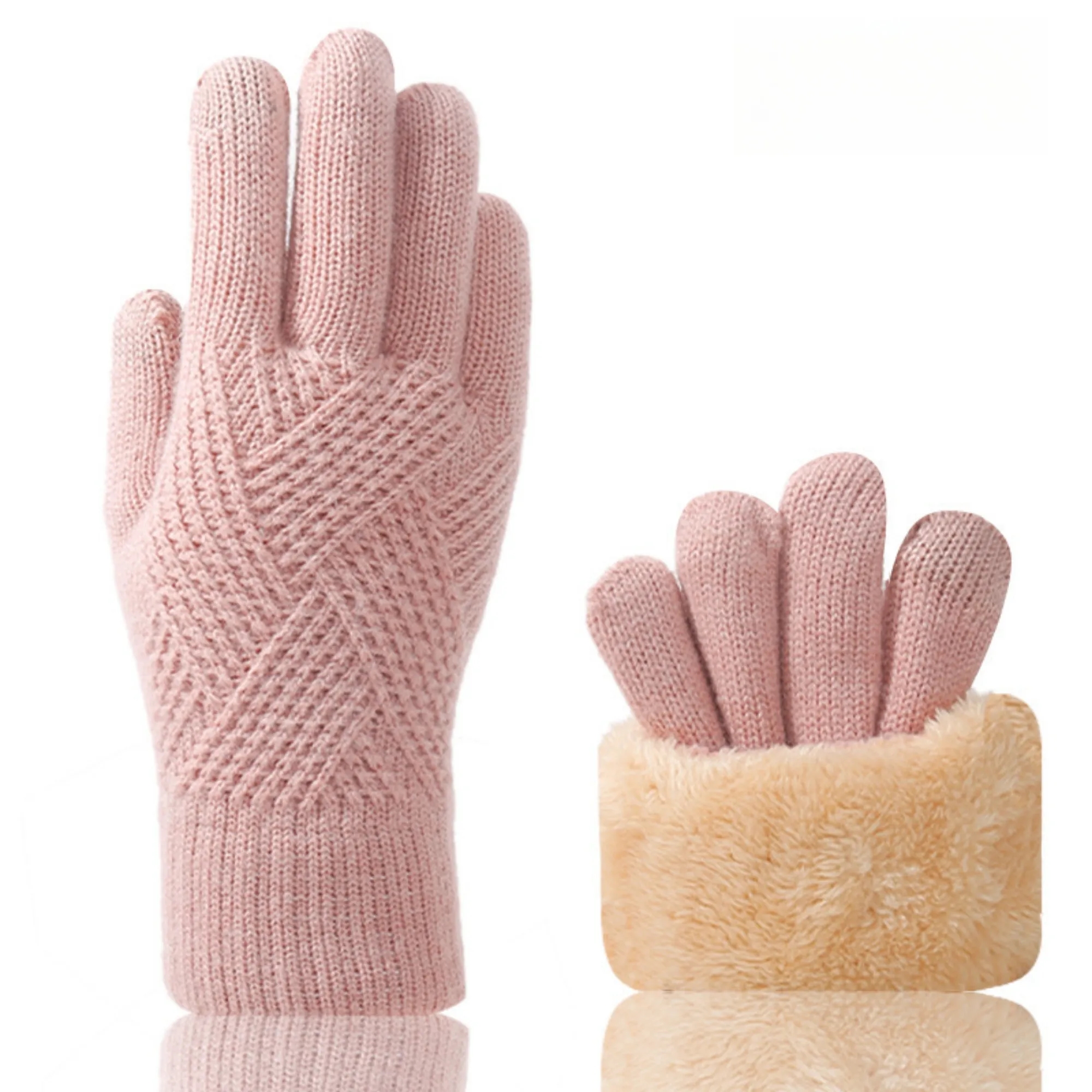Double-Layer Plush Knitted Gloves 3