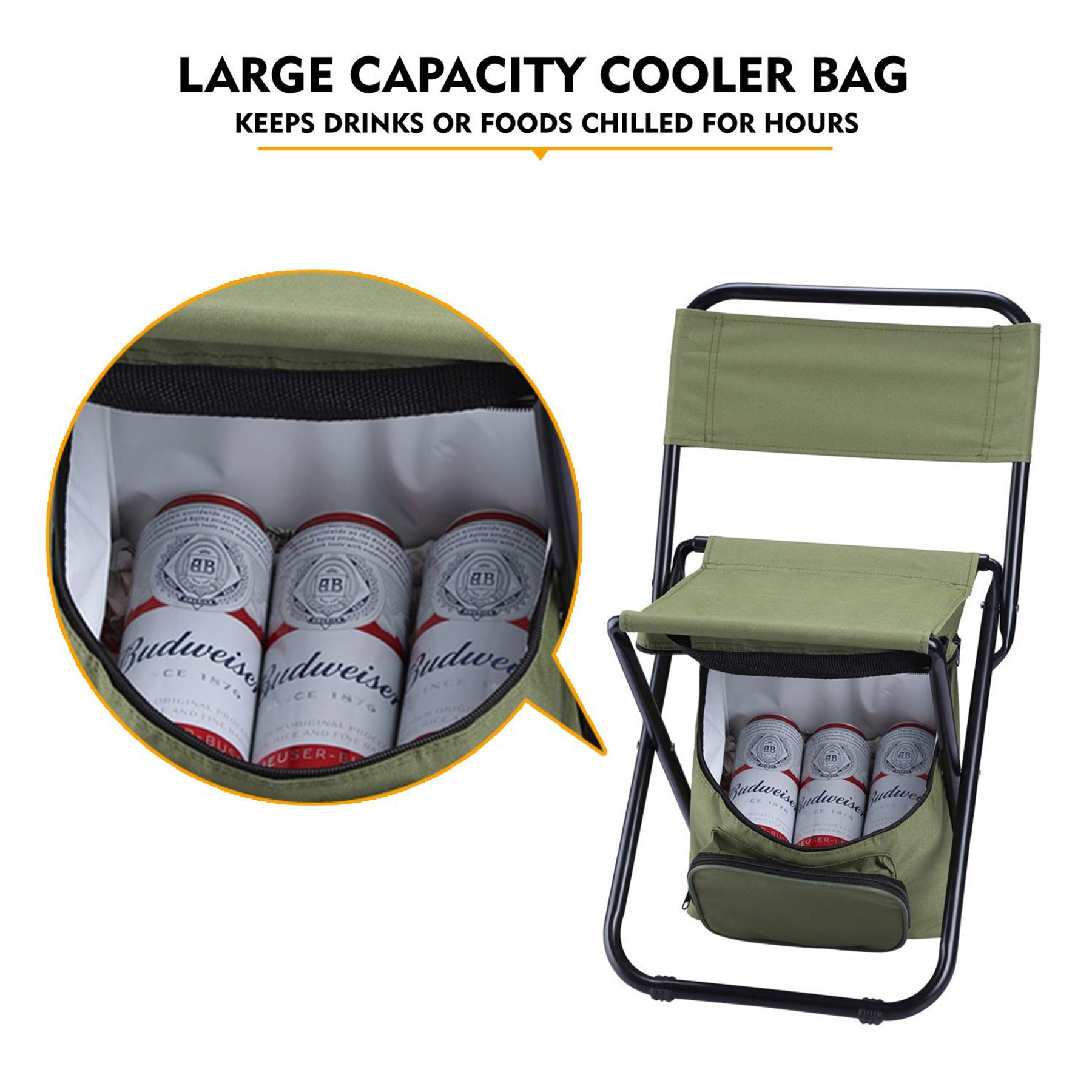 Foldable Compact Fishing Chair With Cooler Bag 4