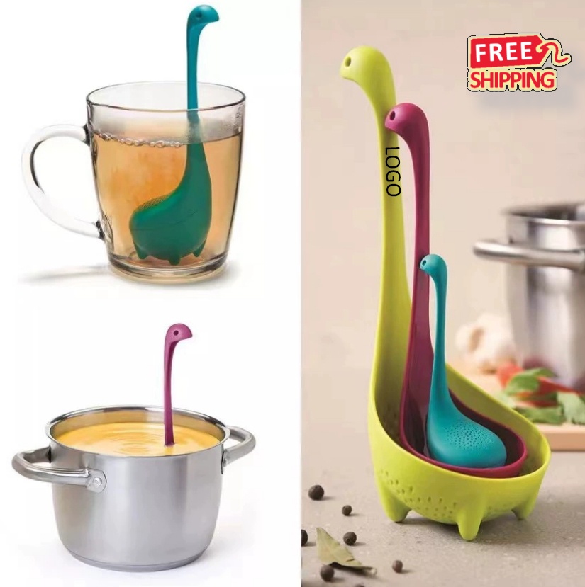 3 Piece Kitchen Tool Set with Colander Ladle and Tea Infuser 5