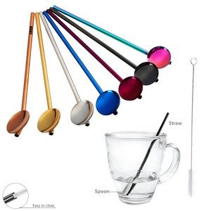 Customizable Reusable Stainless Steel Straw And Spoon 2