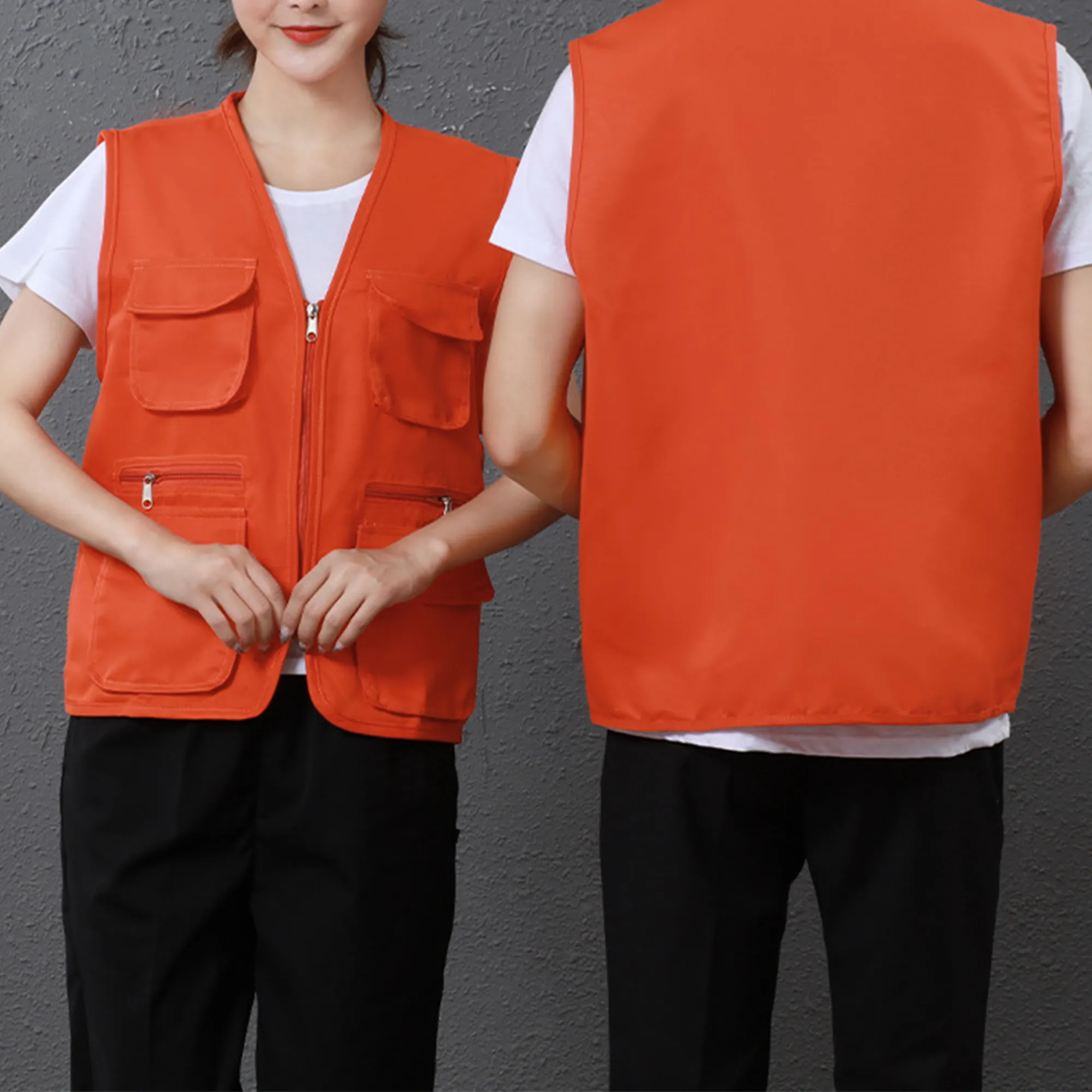 MOQ 20 Multi Pocket Volunteer Work Vest Safety Utility Event 2