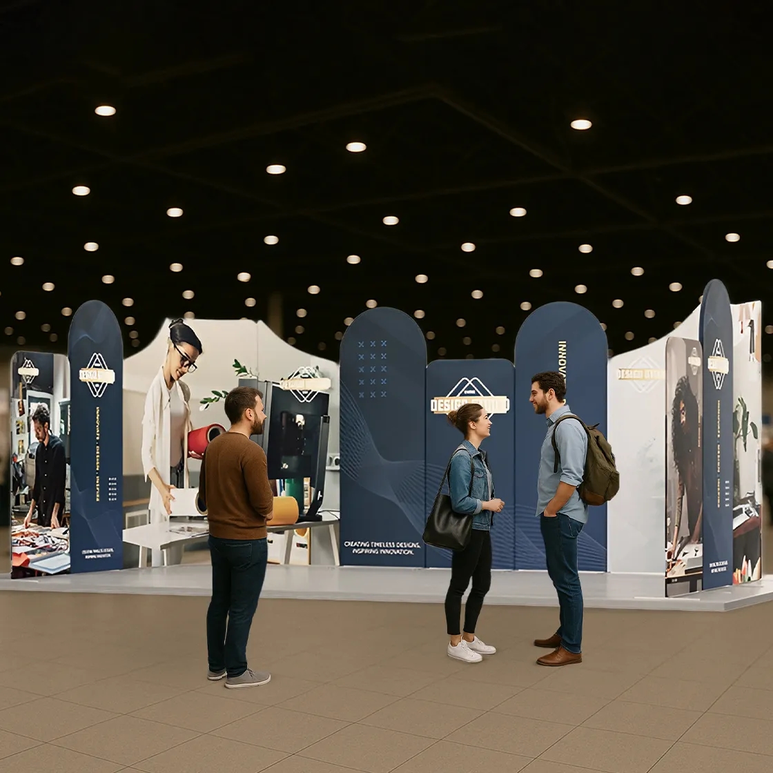 20ft Magnetic Modular Fabric Displays - U Shape Curved 14