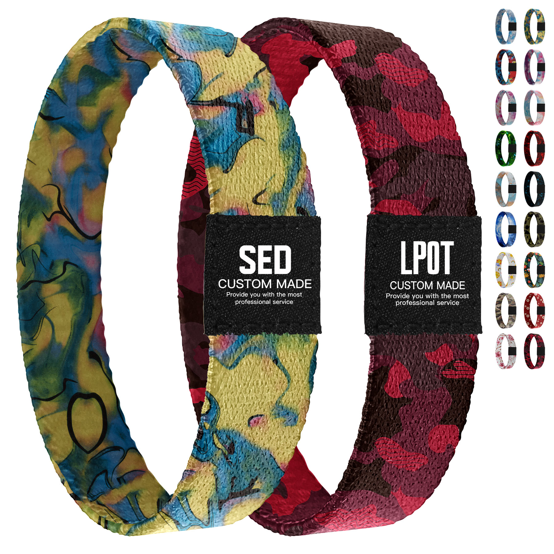 Completely Custom 5/8'' Sublimation Elastic Polyester Wristband With Woven Label 10