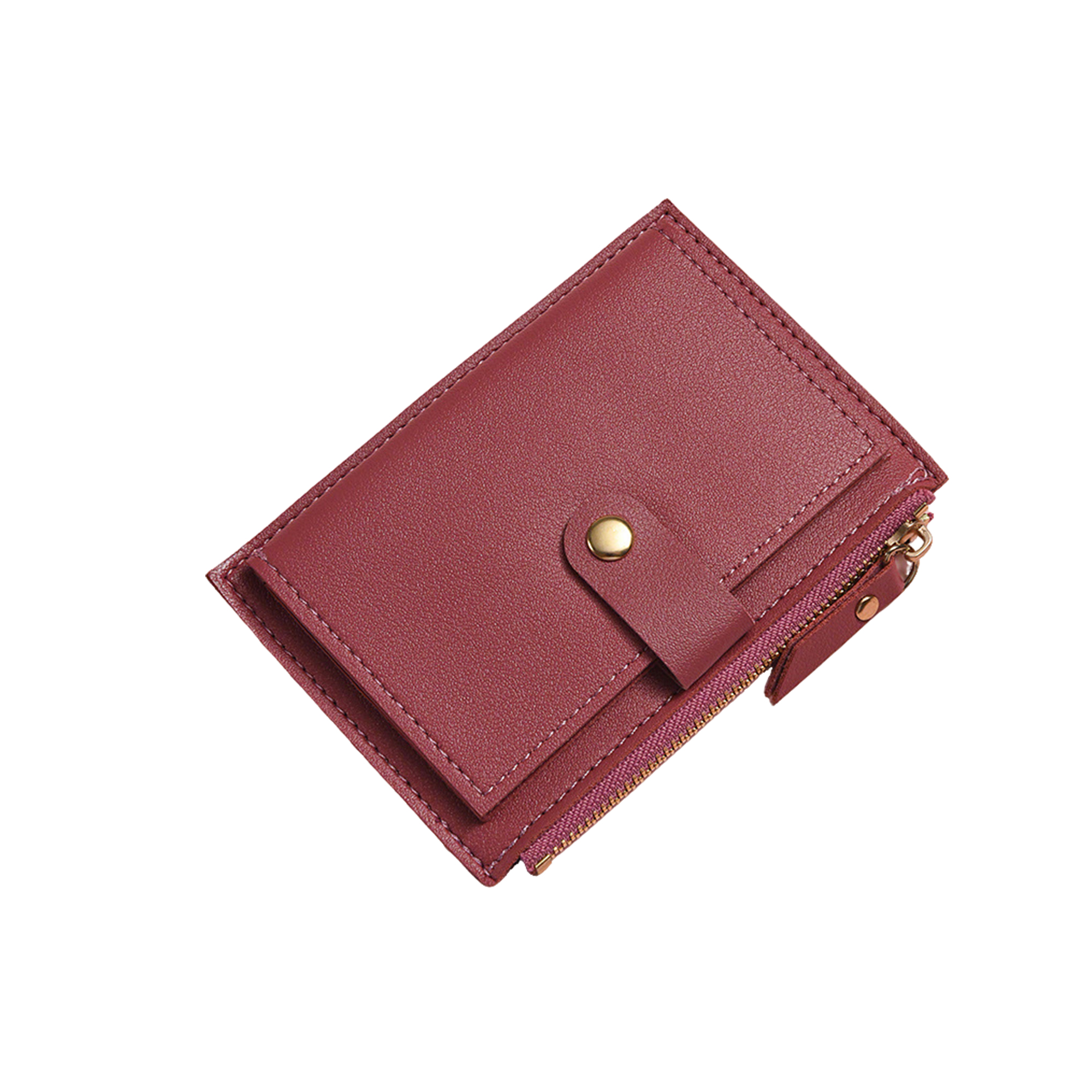 Slim PU Card Wallet With Snap Closure 4