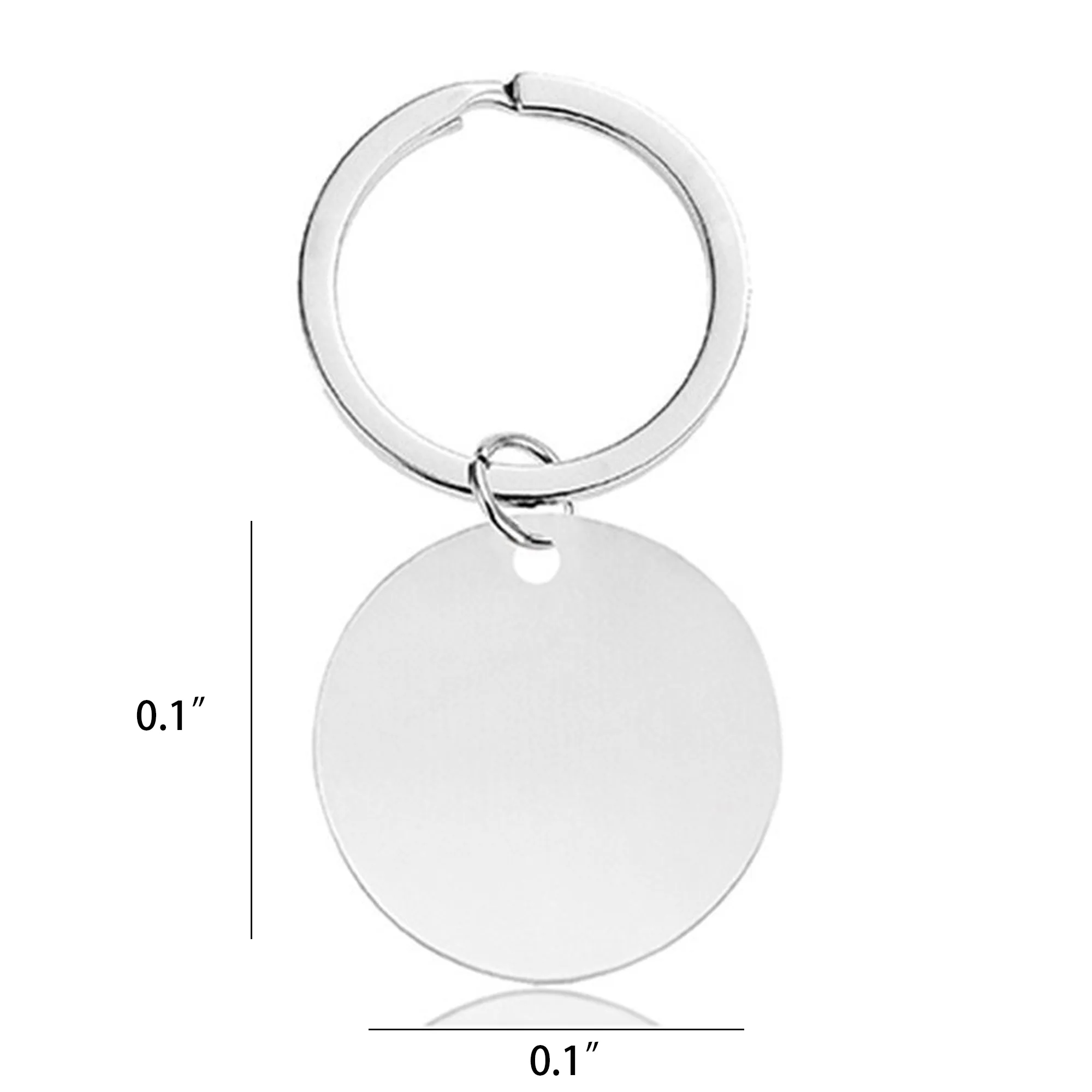 Stainless Steel Round Plate Keychain 5
