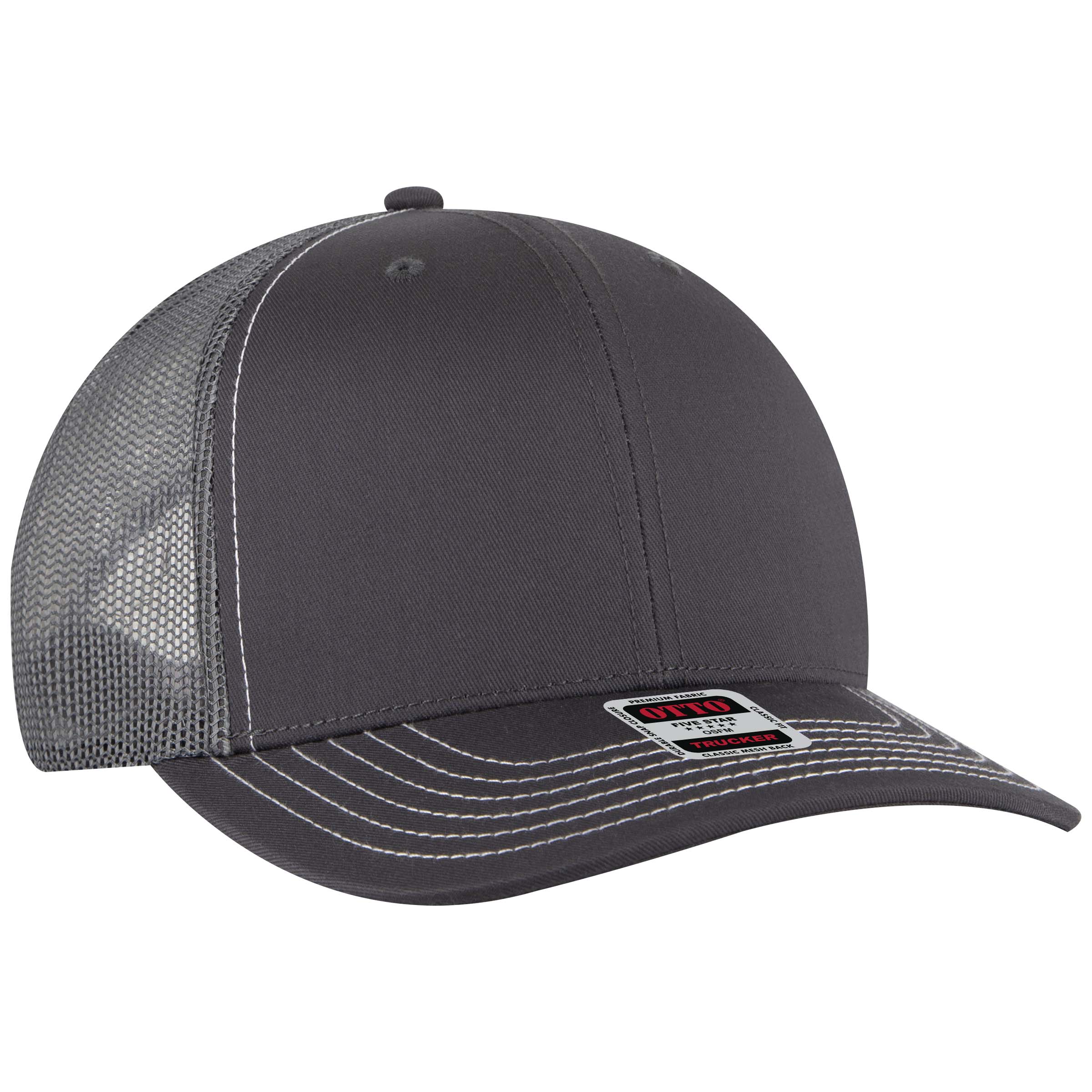 OTTO CAP® 6 Panel Mid Profile Mesh Back Trucker Hat 81