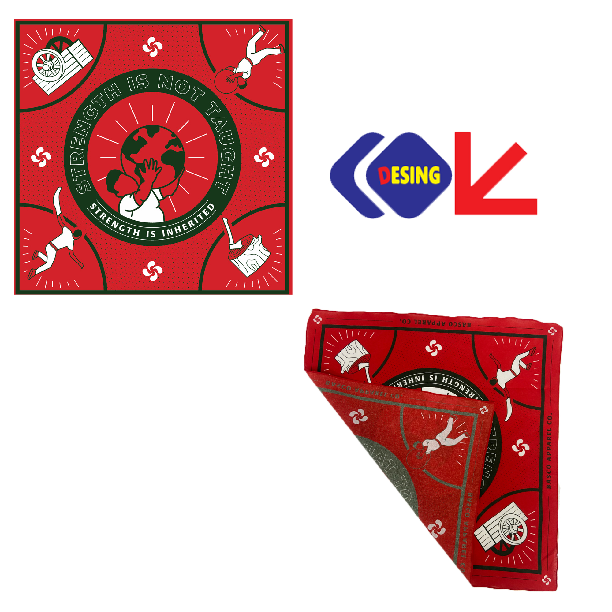 Full Color 100% Cotton Square Bandanas 3