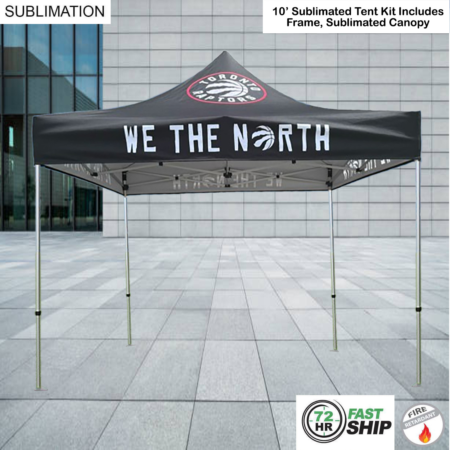 72Hr Fast Ship - 10' Premium Sublimated Tent Kit, Includes Premium 40mm Aluminum Frame & Canopy only 22