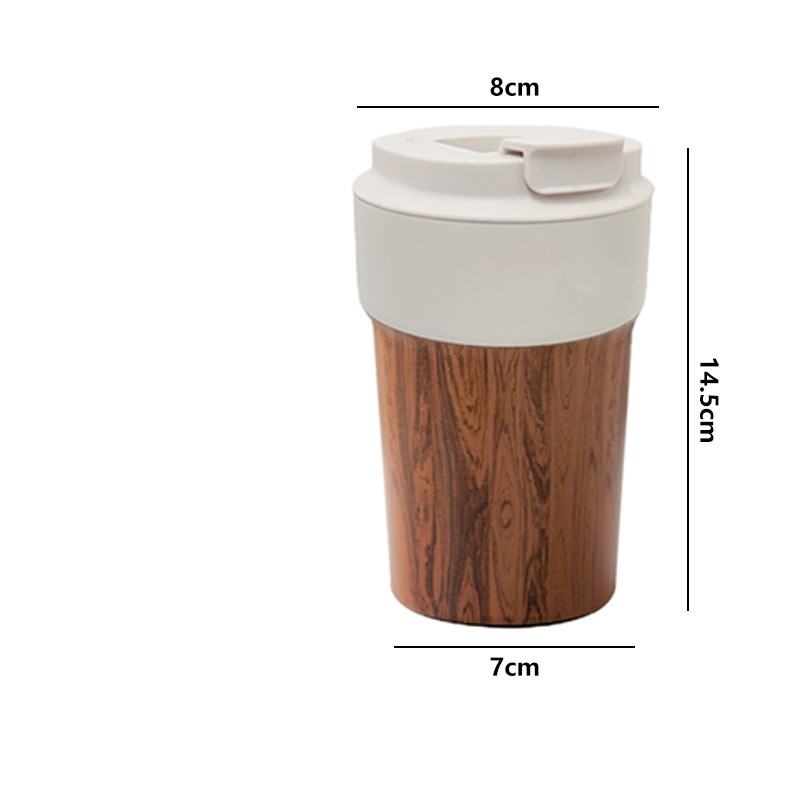 12OZ Wood Grain Stainless Steel Insulated Travel Mug 2