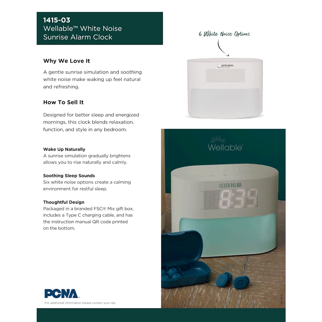 Wellable™ White Noise Sunrise Alarm Clock 68