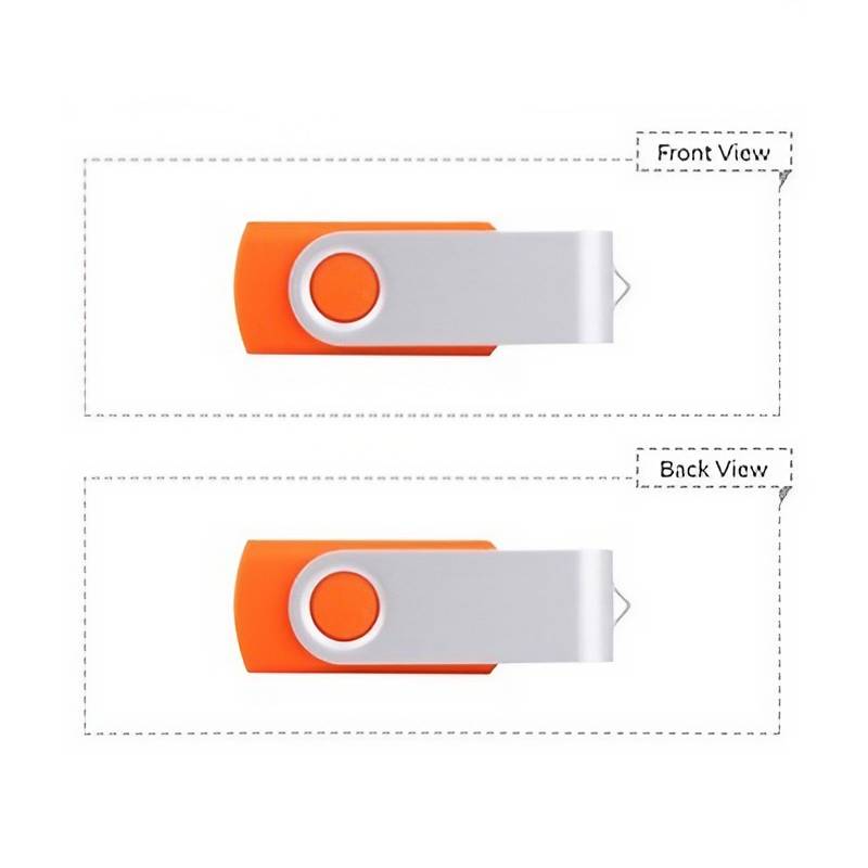 Plastic USB Flash Drive W/ Metal Swivel Cover (1GB) 16