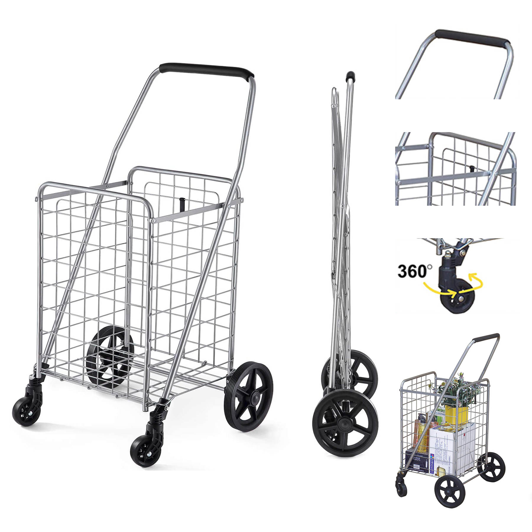 Shopping Trolley Grocery Multi-functional Foldable Cart 1