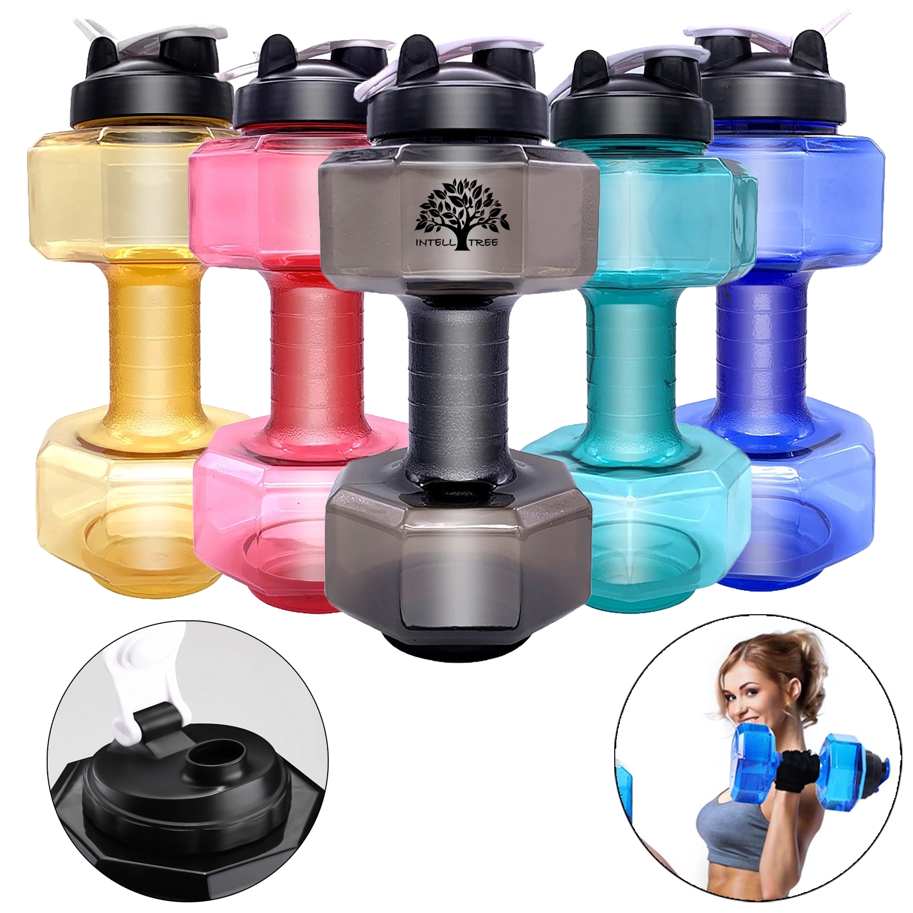 2.6L / 88 Oz Dumbbell Shape Water Bottle 2