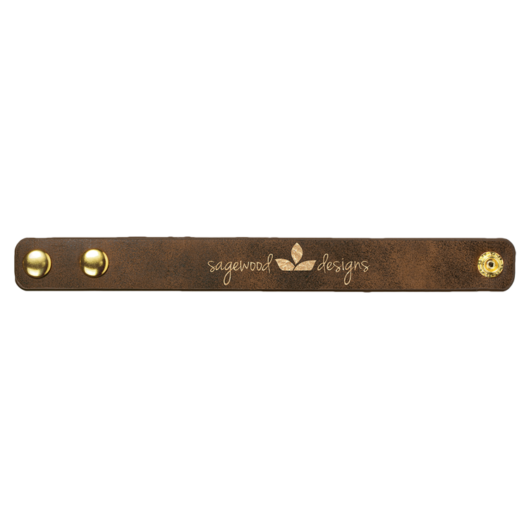 9 1/2" x 1" Rustic/Gold Leatherette Cuff Bracelet 3