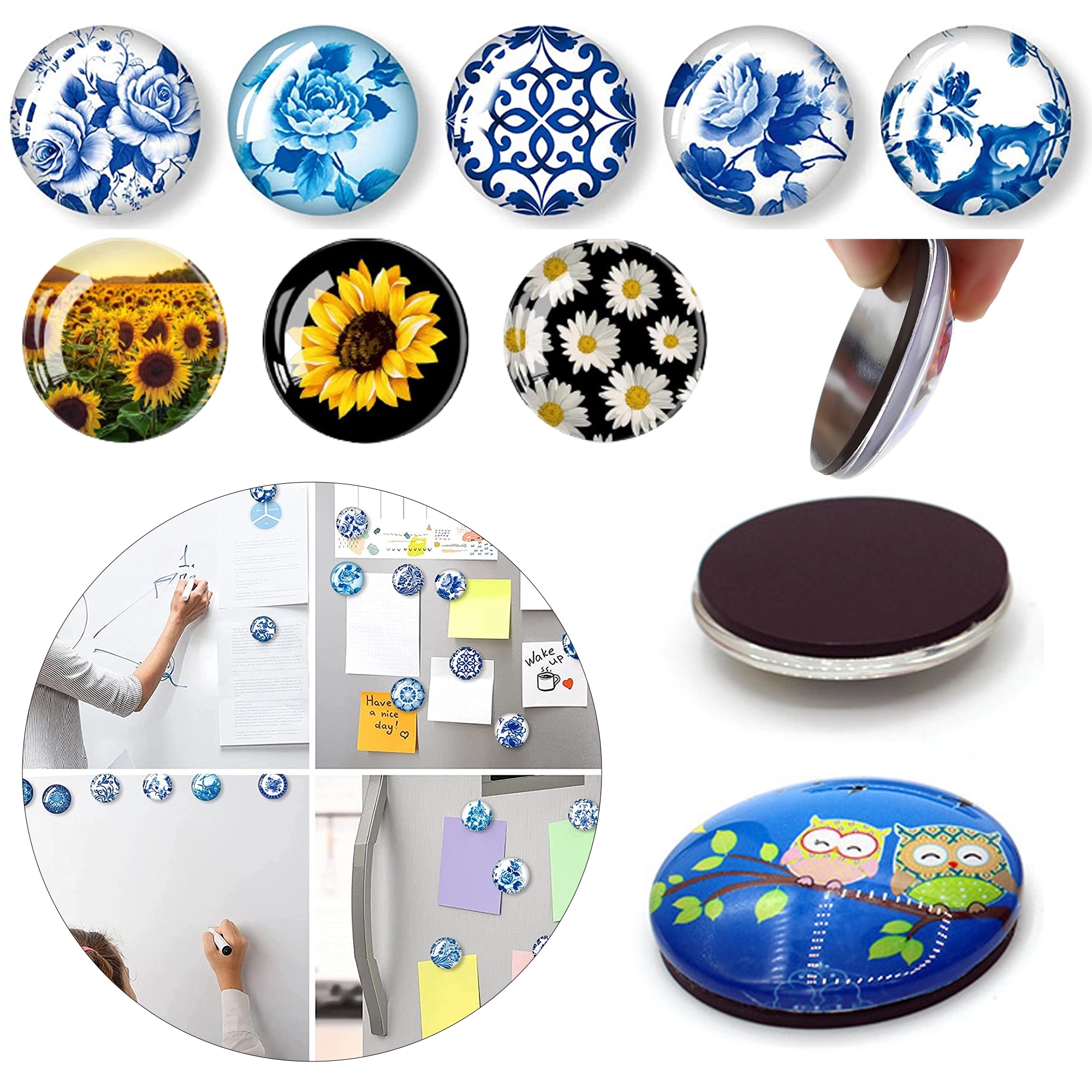 Crystal Glass Refrigerator Magnets 2