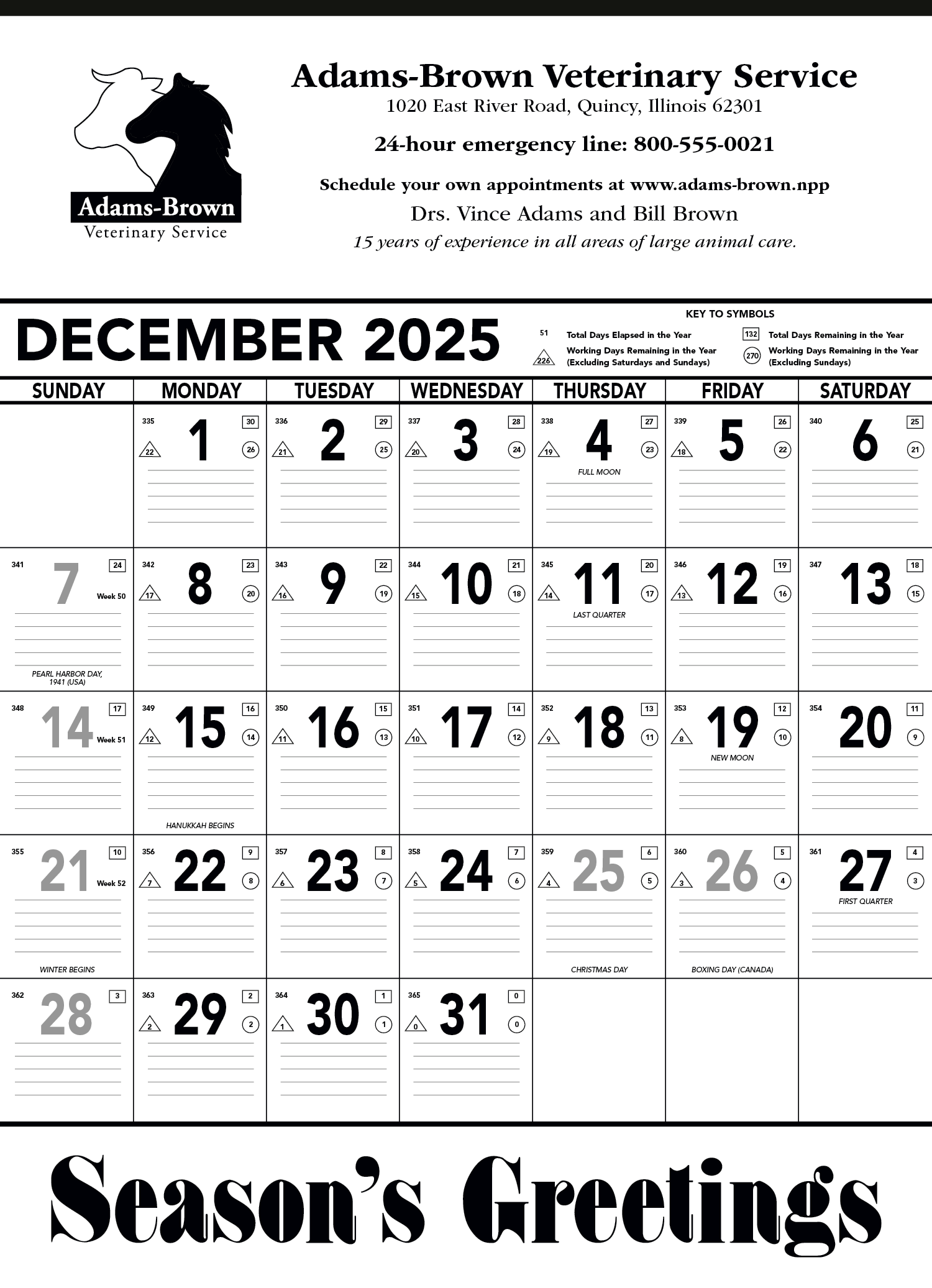 Triumph® Calendars Black & White Contractor Memo Calendar 7
