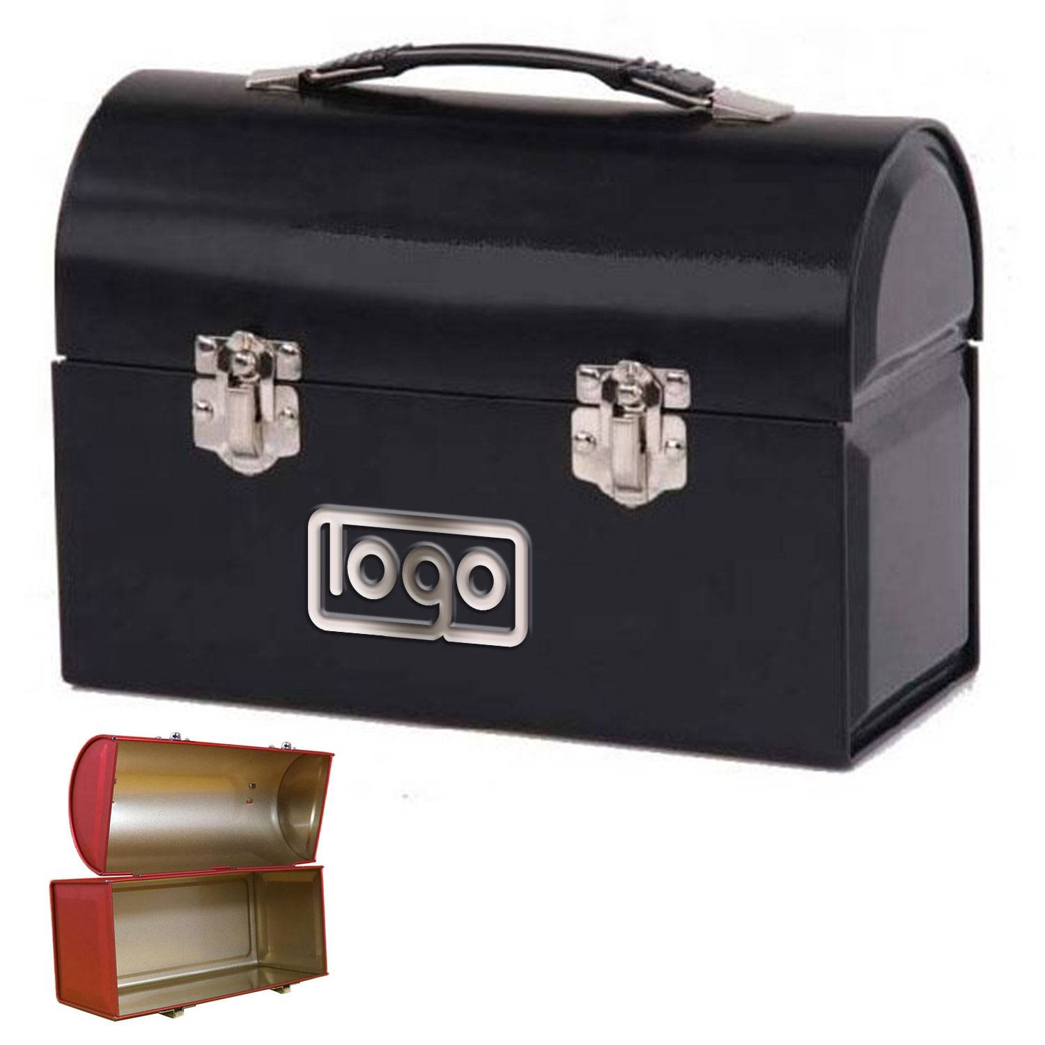 Locking Tinplate Dome Lunch Box w/ Handle 2