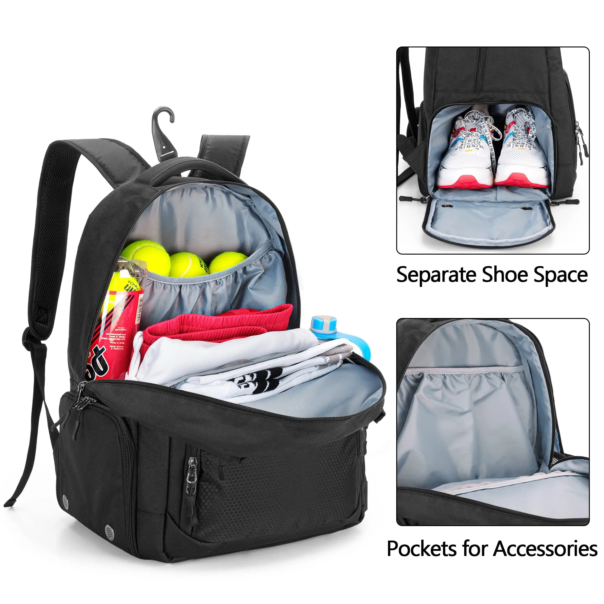 Tennis Backpack with Separate Shoe Space 8