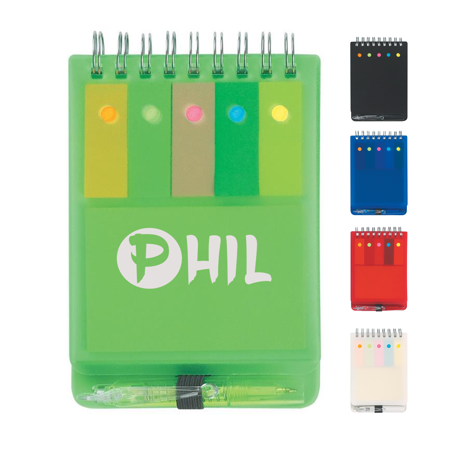 Spiral Jotter With Sticky Notes, Flags & Pen 2