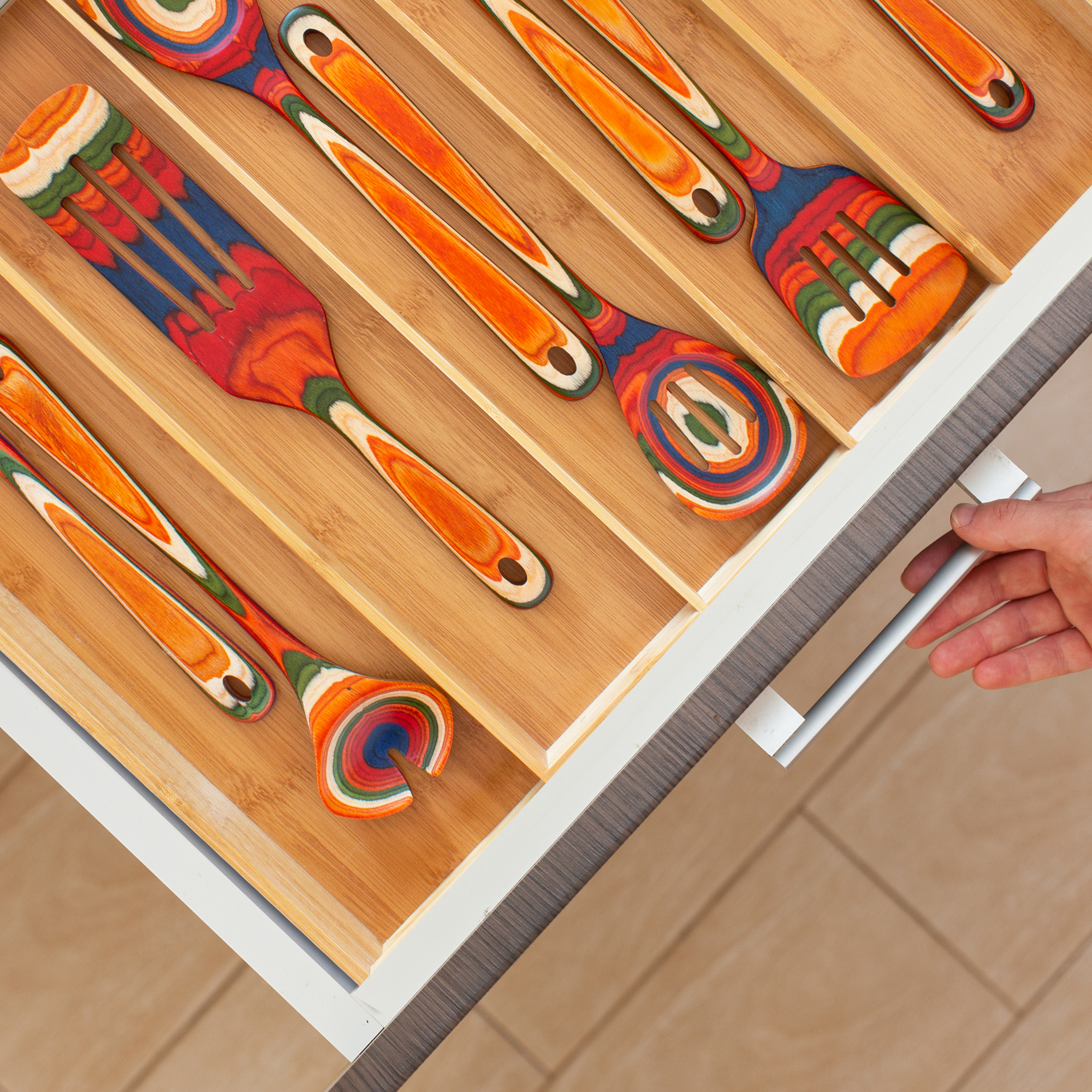 Expandable 5-Compartment Cutlery Tray/Drawer Organizer 7