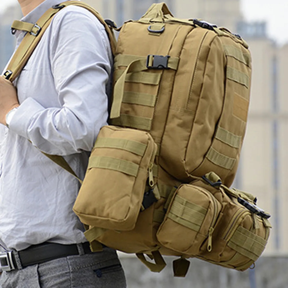 55L Tactical Military Backpack With Detachable Pouches 2
