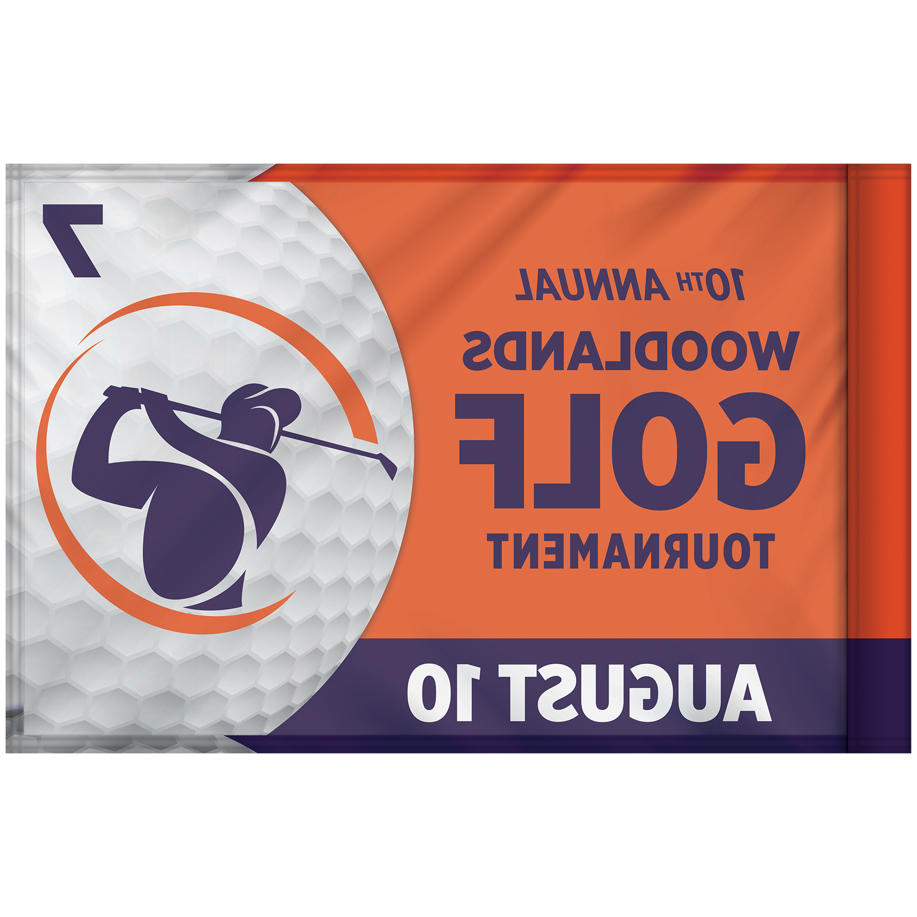 14" x 20" Custom Single Reverse Knitted Polyester Golf Flag with Tube 2