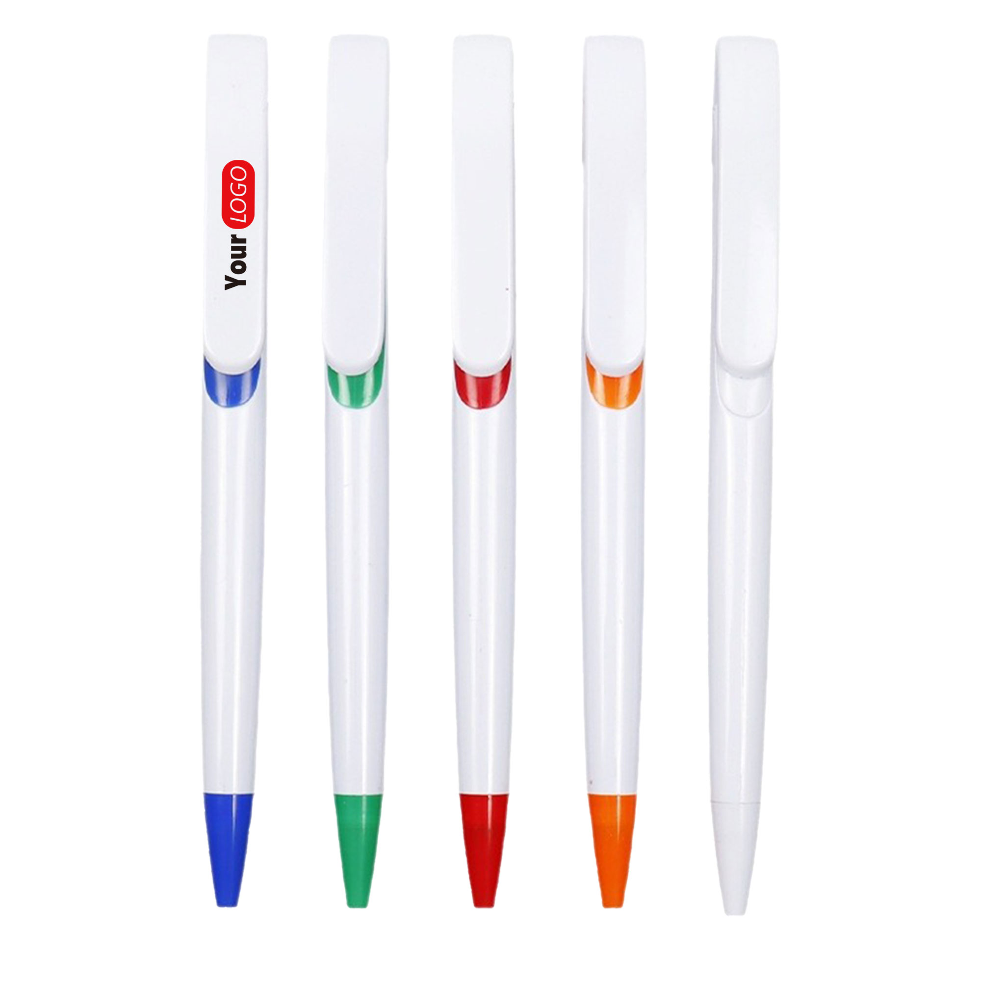 Custom Logo Plastic Push Ballpoint Pen, custom pen with logo imprint 2