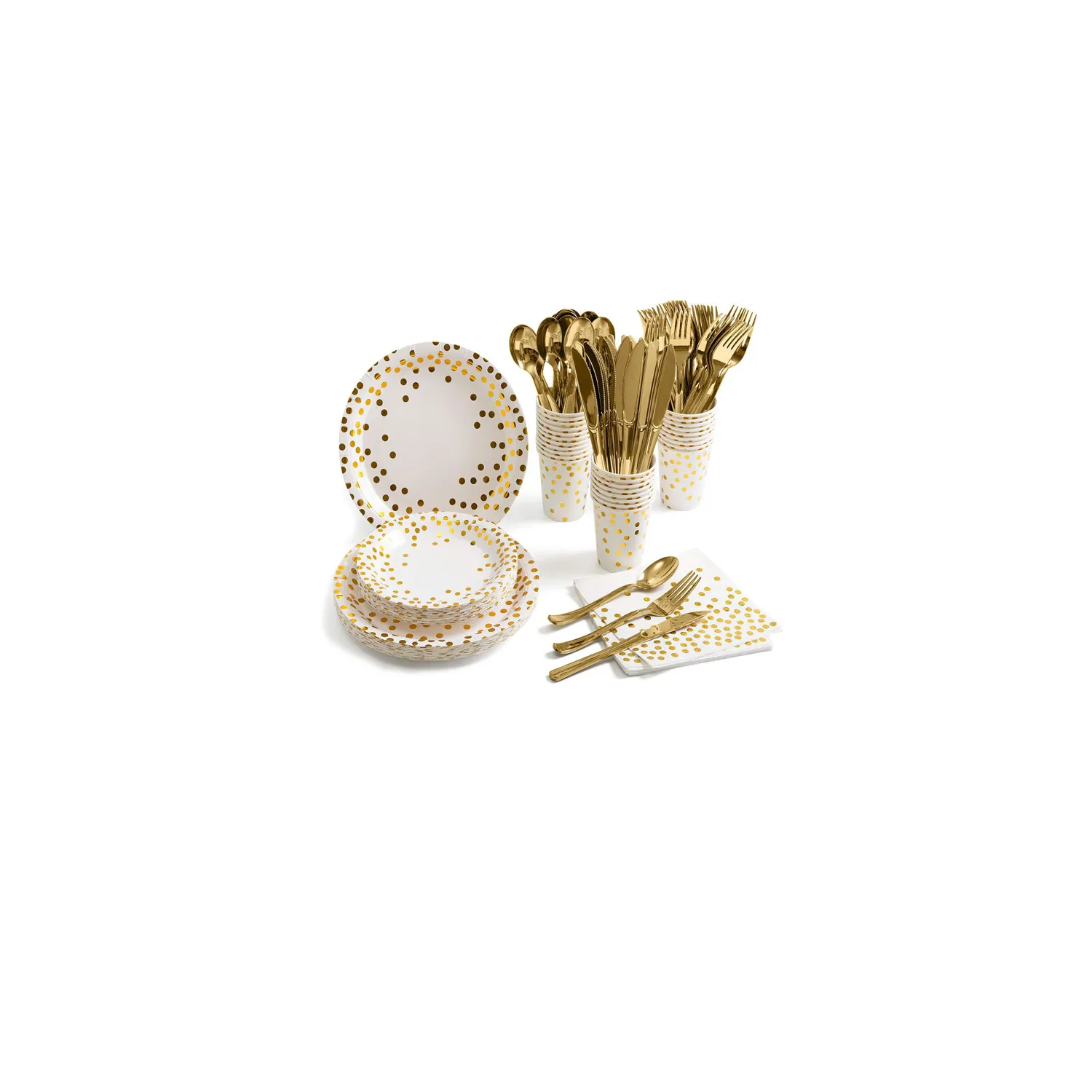 80 Pieces Black and Gold Party Supplies 6