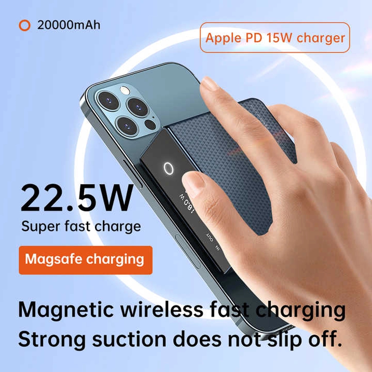 20000Mah Logo Custom Portable Magnetic Wireless Power Bank 6