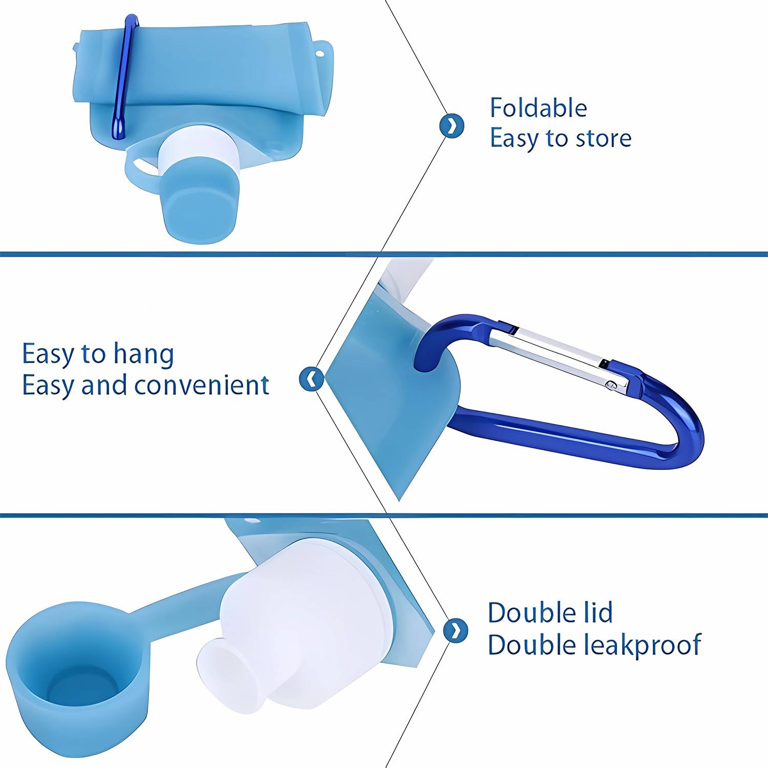 18.5Oz Outdoor Portable Silicone Folding water Bag 4