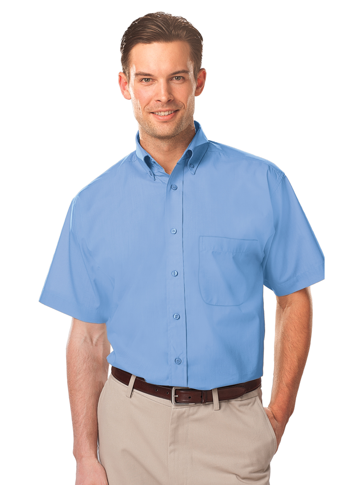 Blue Generation - Men's 1-Pocket Short Sleeve Value Poplin Shirt 2
