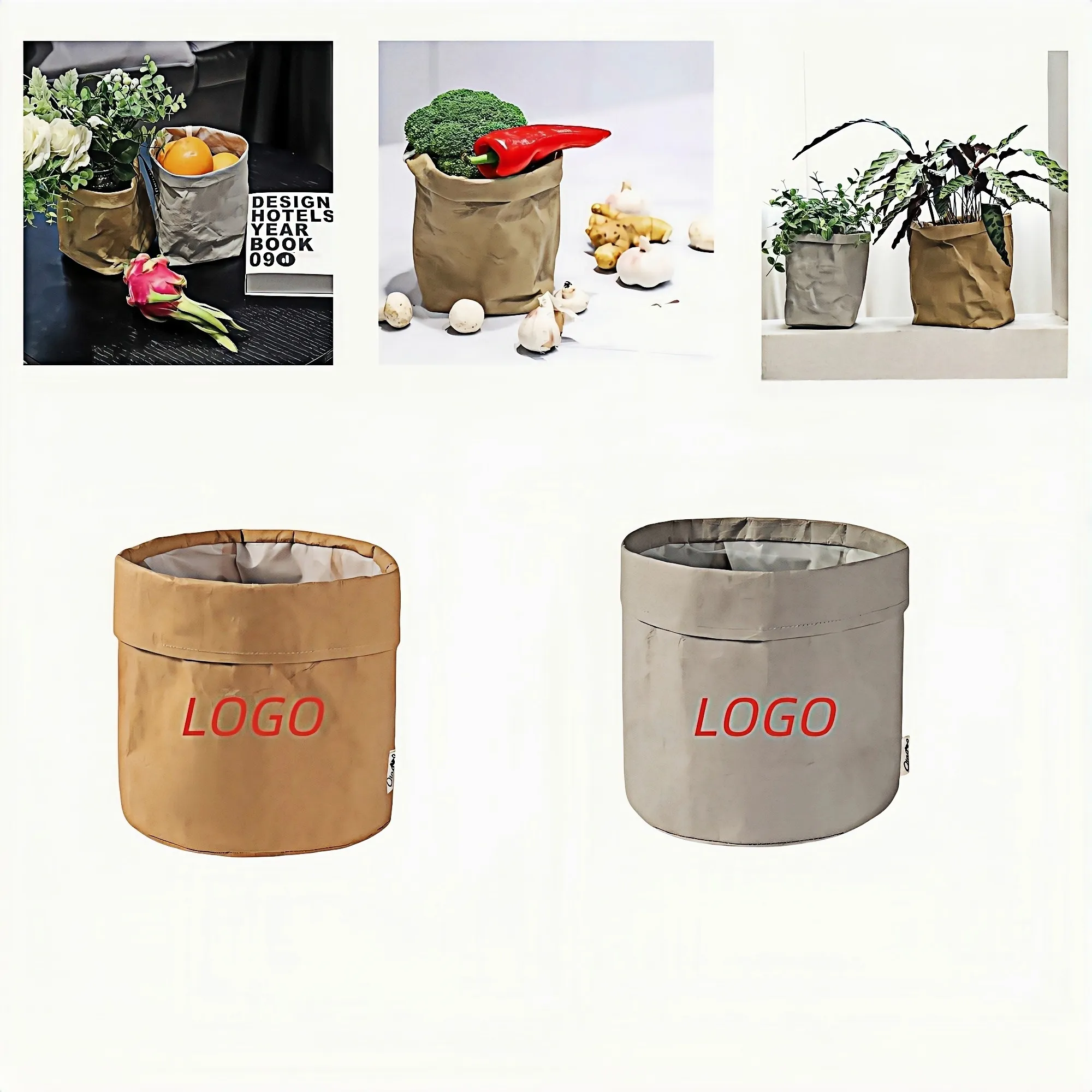 Reusable Kraft Paper Storage Bags-Washable & Eco-Conscious 2