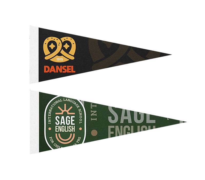 9" x 24" Full Color Felt Pennant Flag Banner with Strip 3