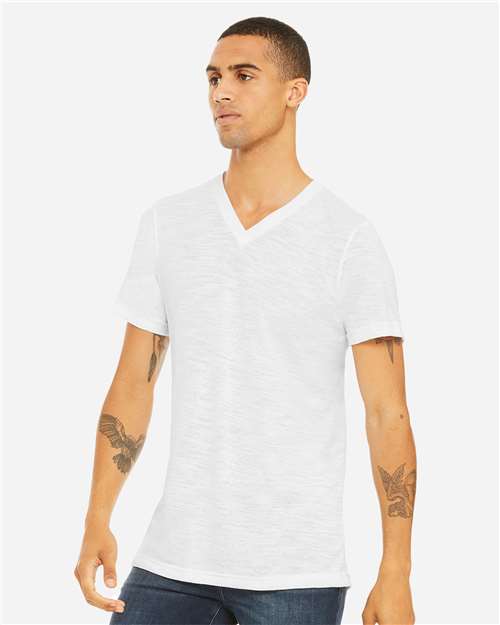 Unisex Textured Jersey V-Neck Tee - 3655 8