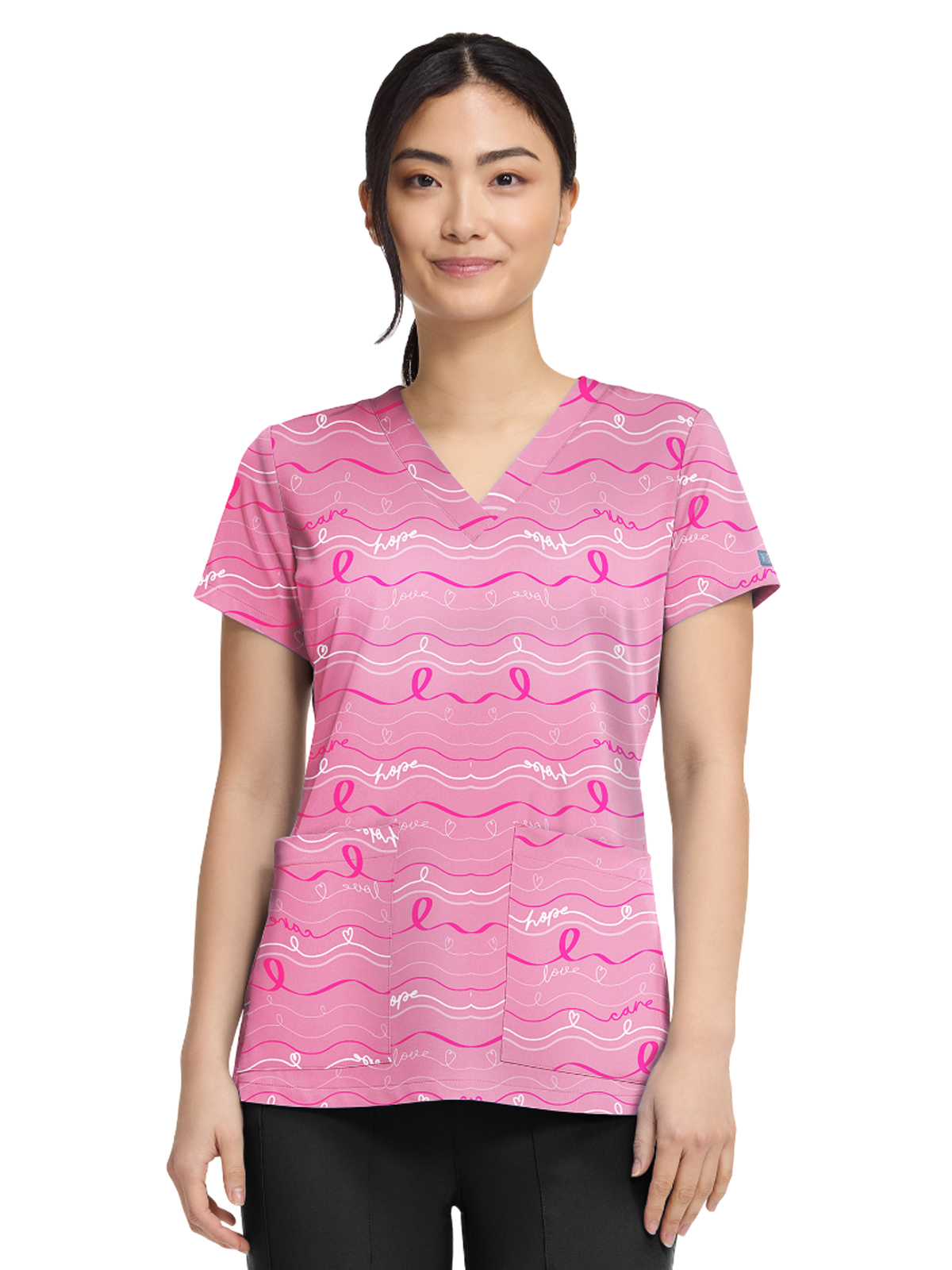 Med Couture - Prints - Women's 2-Pocket V-Neck Print Top 6