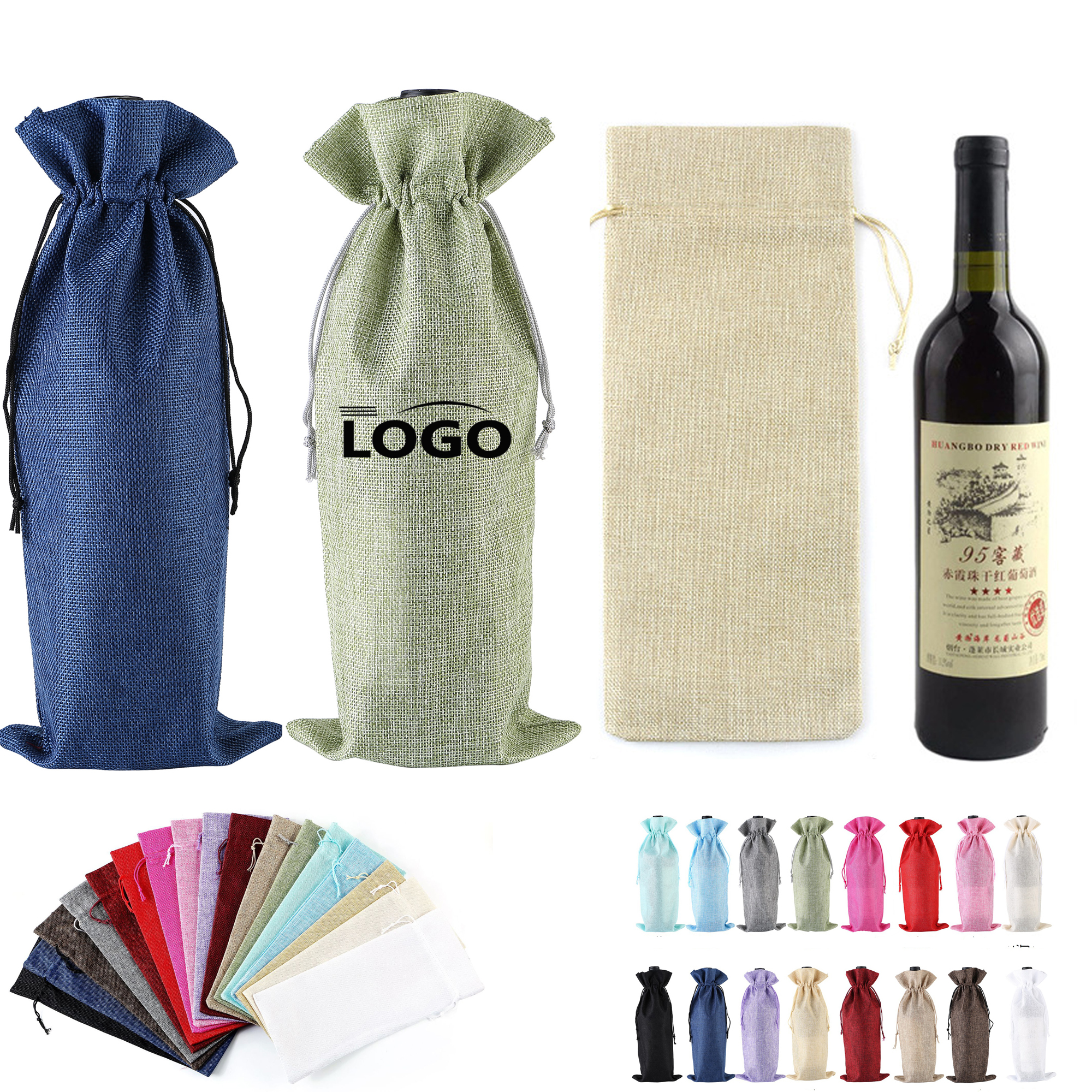 Wine Bottle Gift Bags With Drawstrings 2