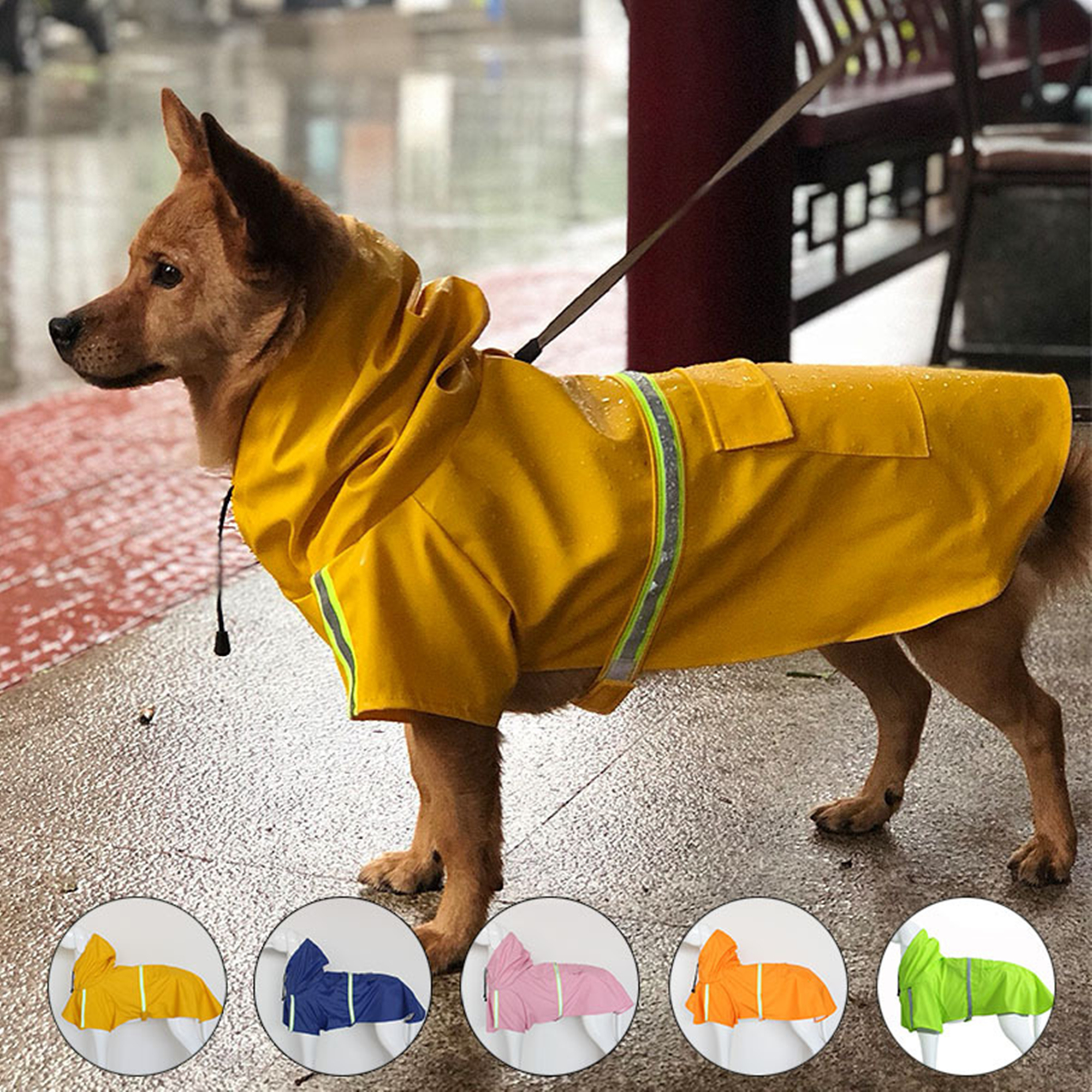 Adjustable Large Dog Raincoat 2