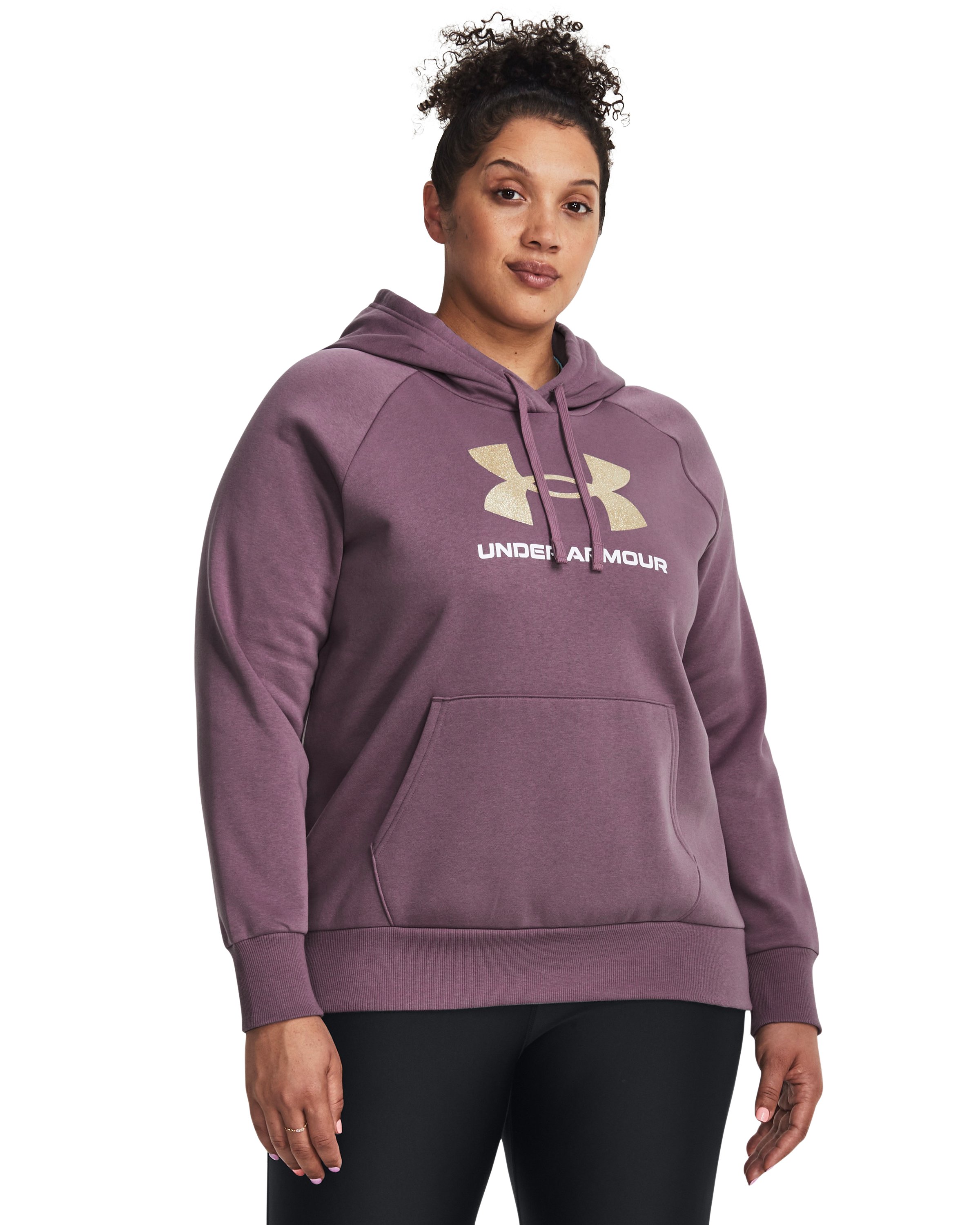 Women's UA Rival Fleece Glitter Big Logo Hoodie  3