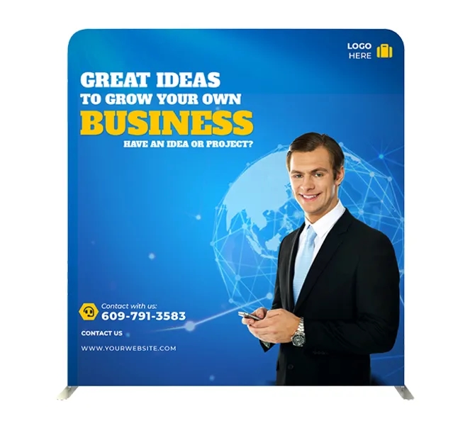 20ft Inline Trade Show Booth – Modular Backwall Display with Dual Counters & Storage 3