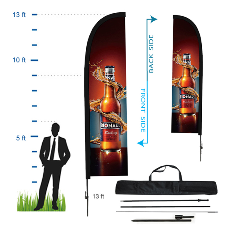 10.5 ft. Straight Advertising Flag Kit 4 (Double Sided) 2