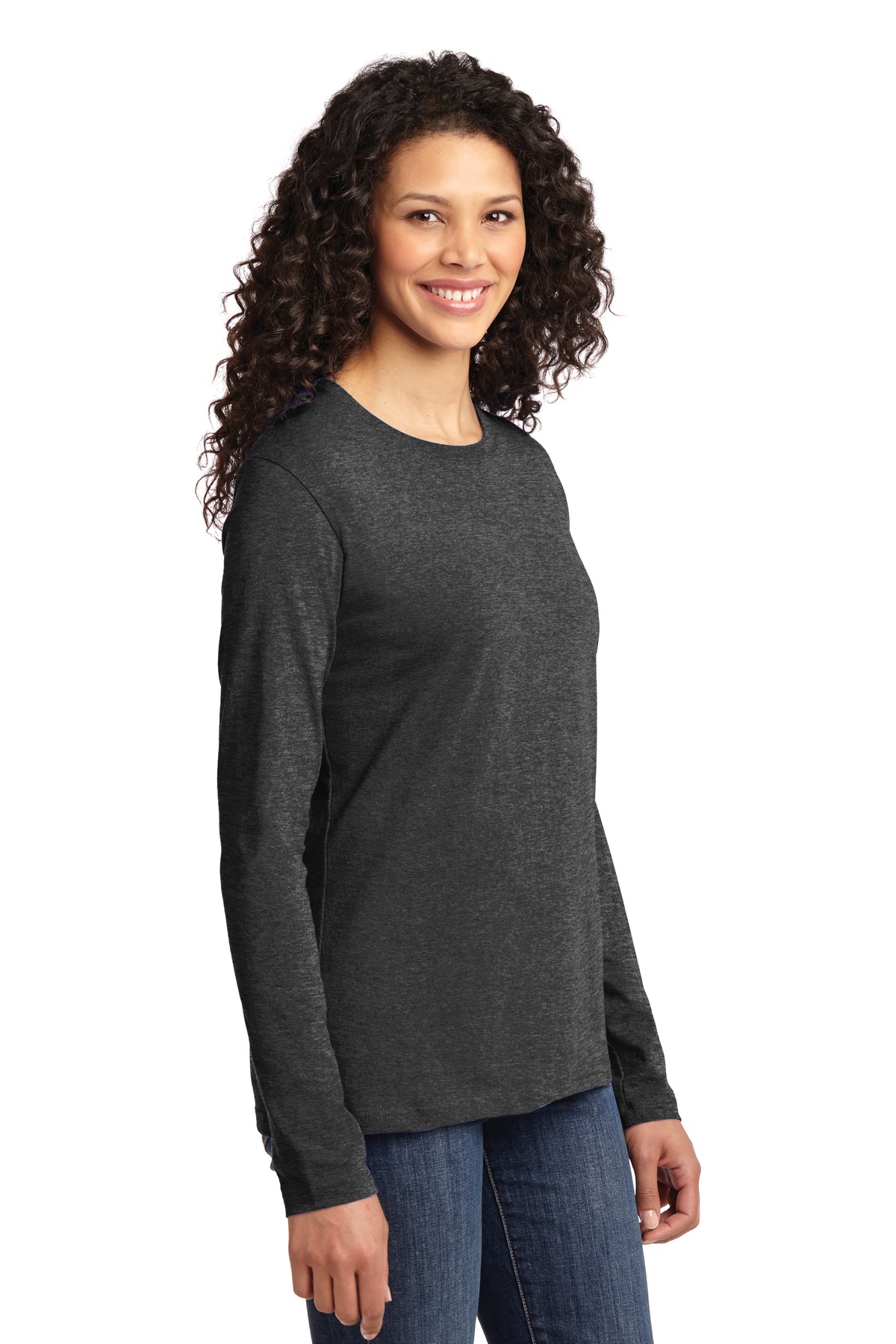 Port & Co Women's Long Sleeve Core Cotton Tee. LPC54LS 47